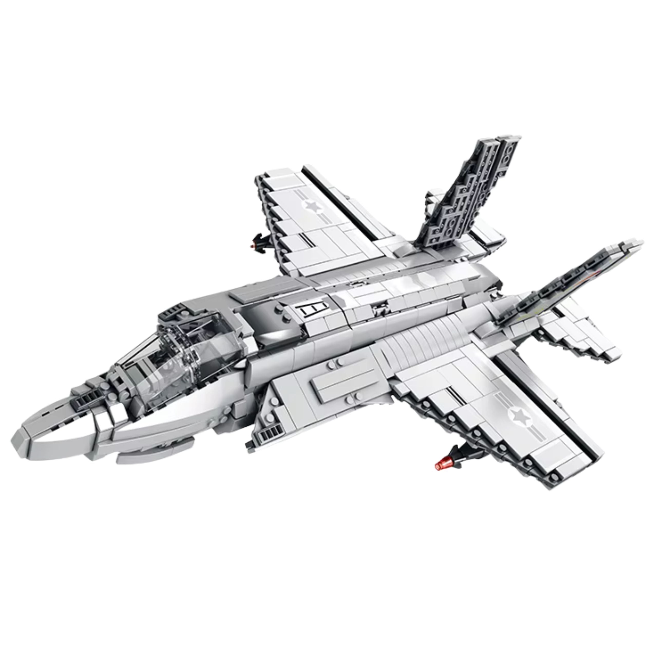 F-35 Lightning Ii Fighter Plane Construction Bricks Gray 1490 Pcs.