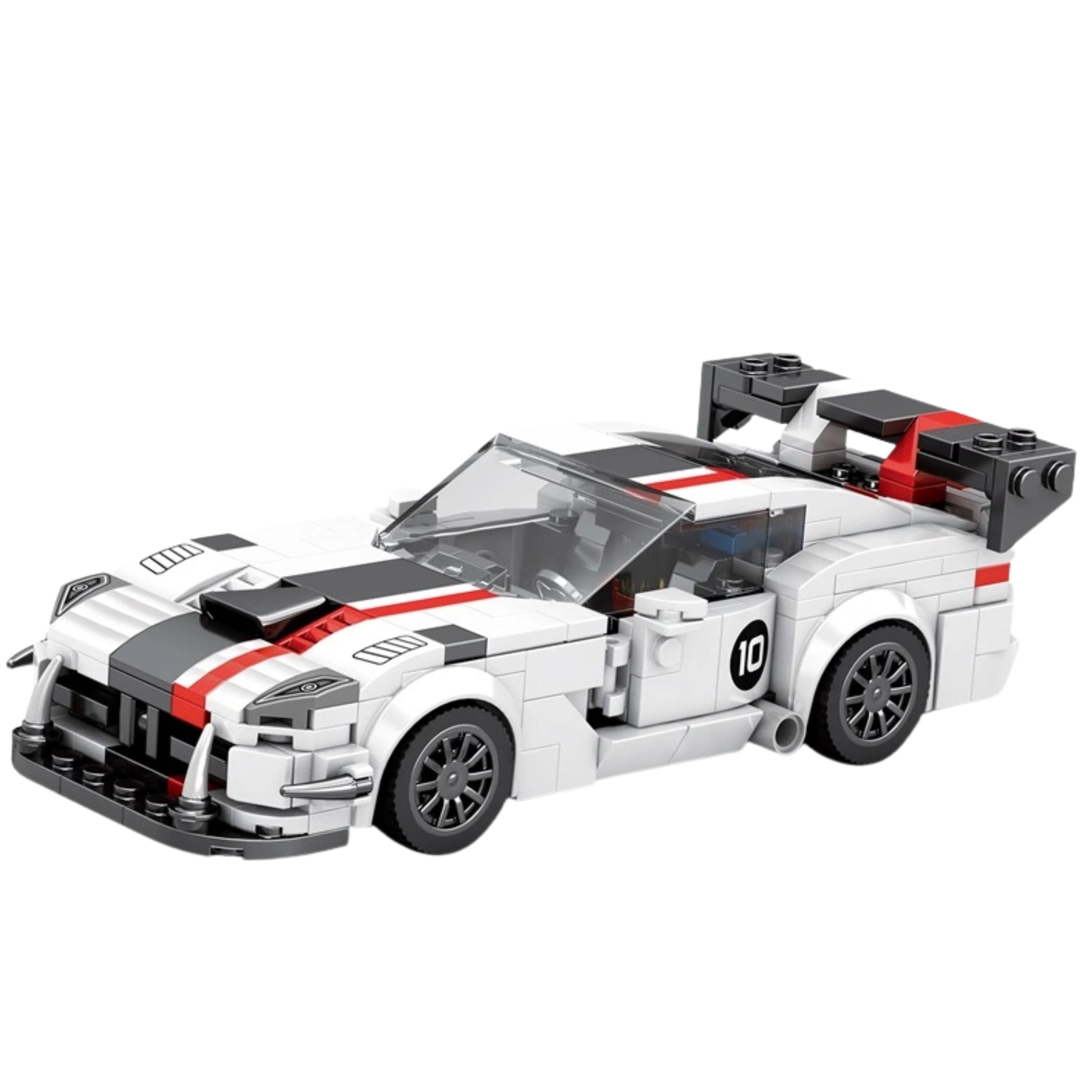 Construction Bricks Viper Sports Car White And Red 379 Pcs.