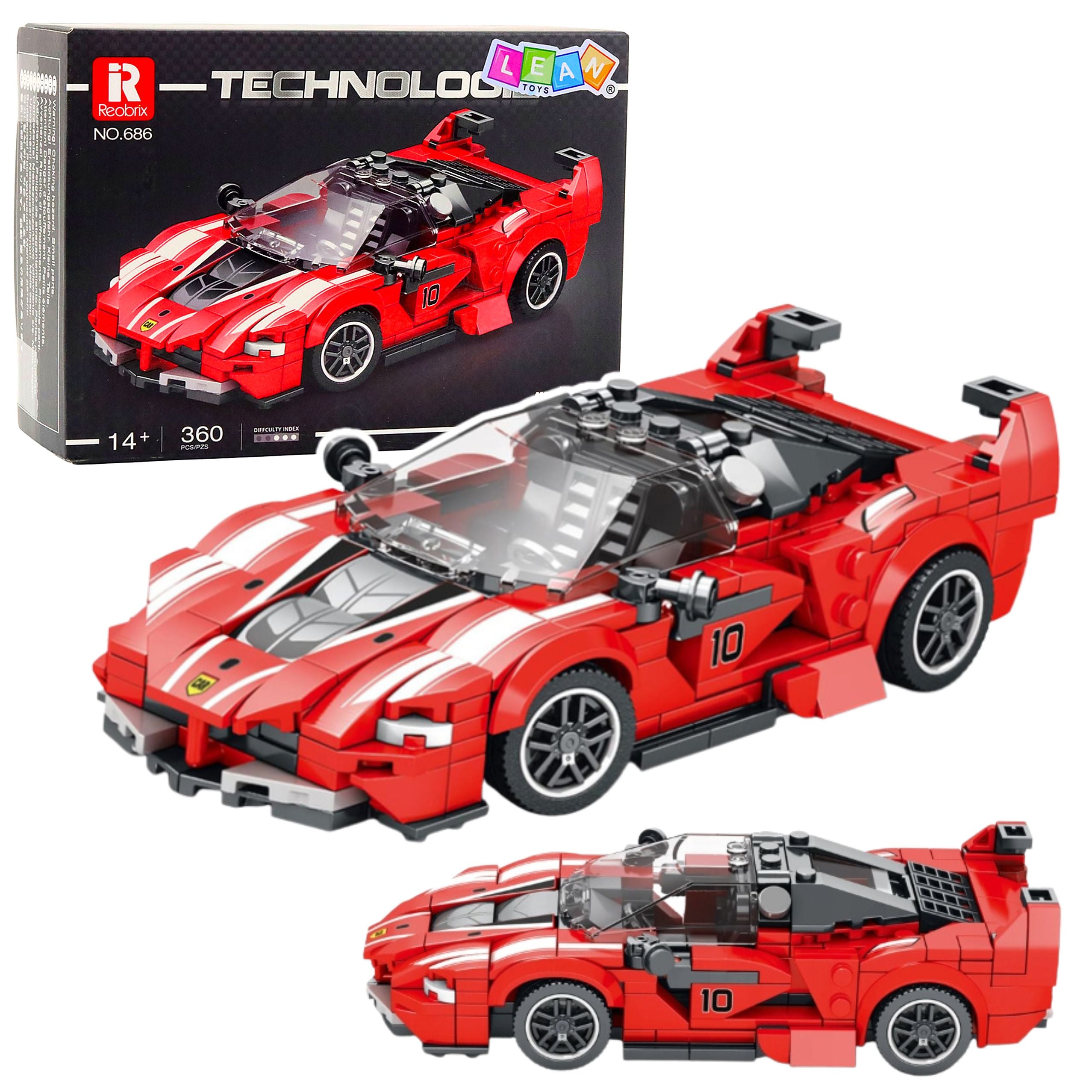 Building Blocks Fxx-k Race Car Red 360 Pcs.