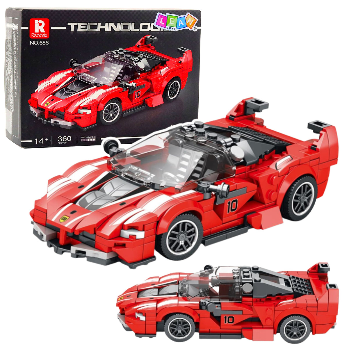 Building Blocks Fxx-k Race Car Red 360 Pcs.