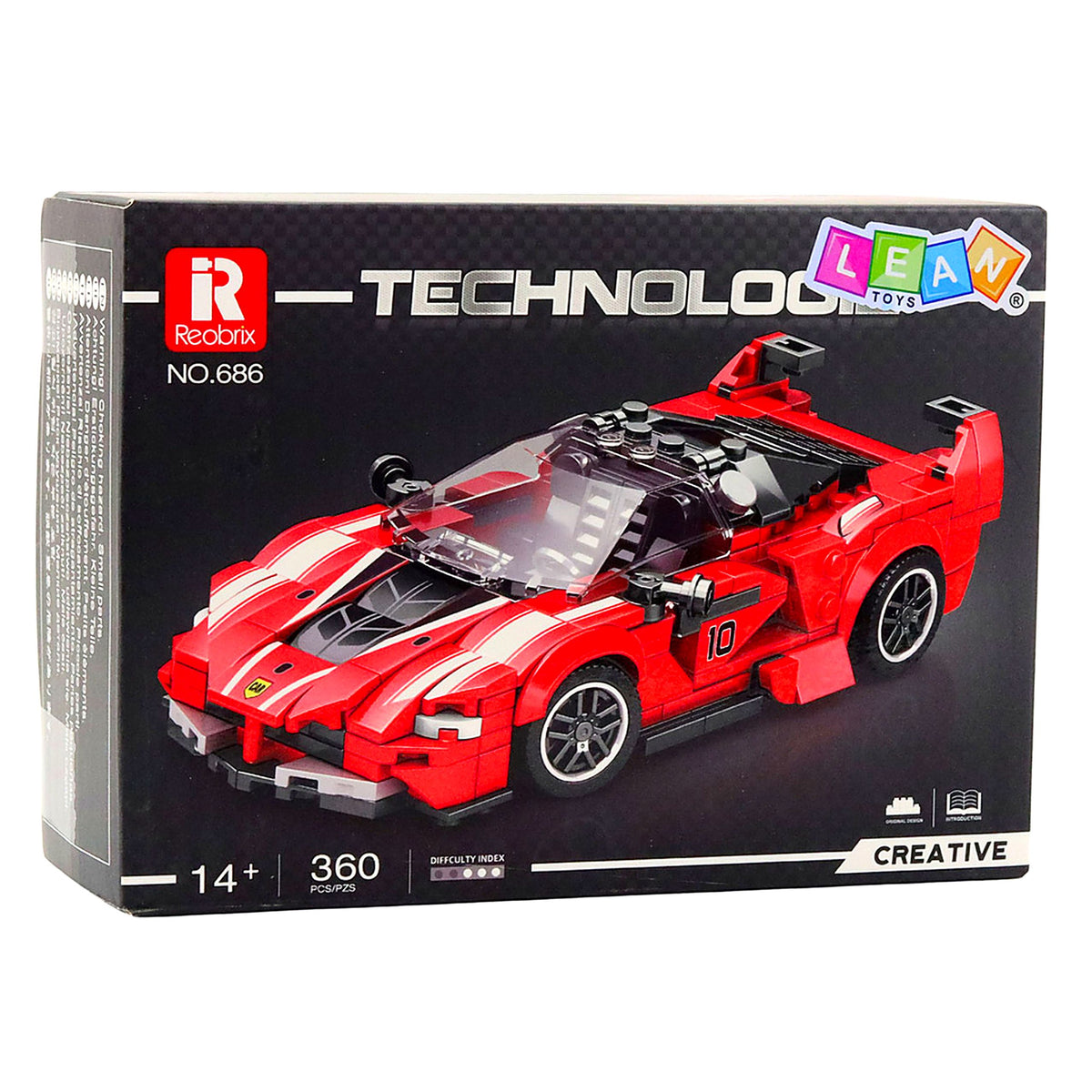 Building Blocks Fxx-k Race Car Red 360 Pcs.