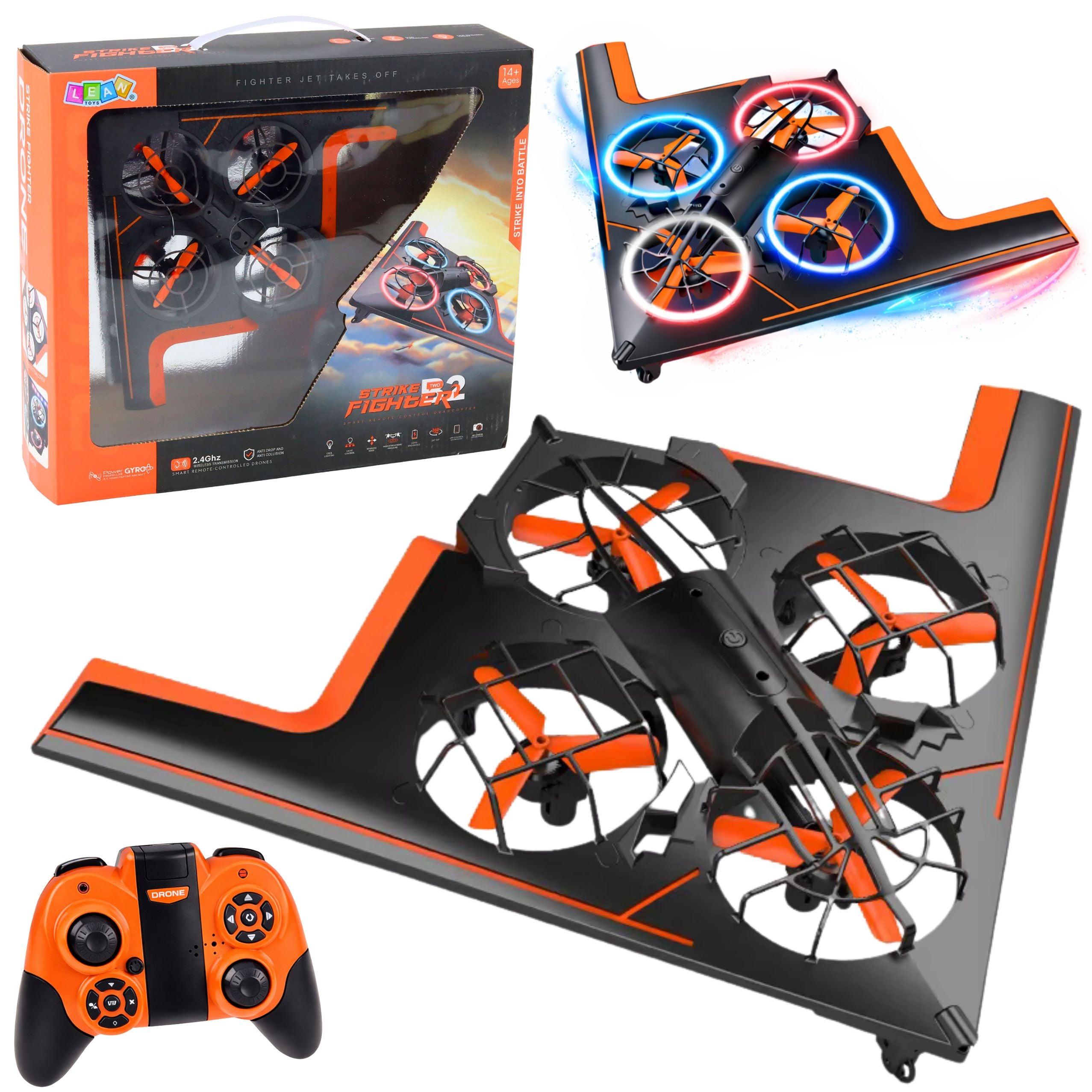 Rc Remote Controlled Drone Flying Quadcopter Led Lights App