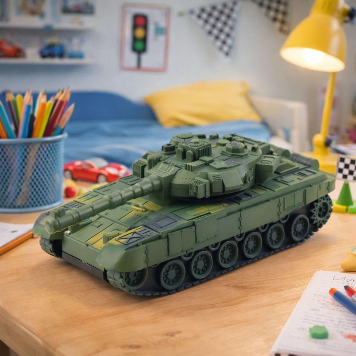 T90 Military Tank Remote Controlled Rc Lights Sounds Green 1:18