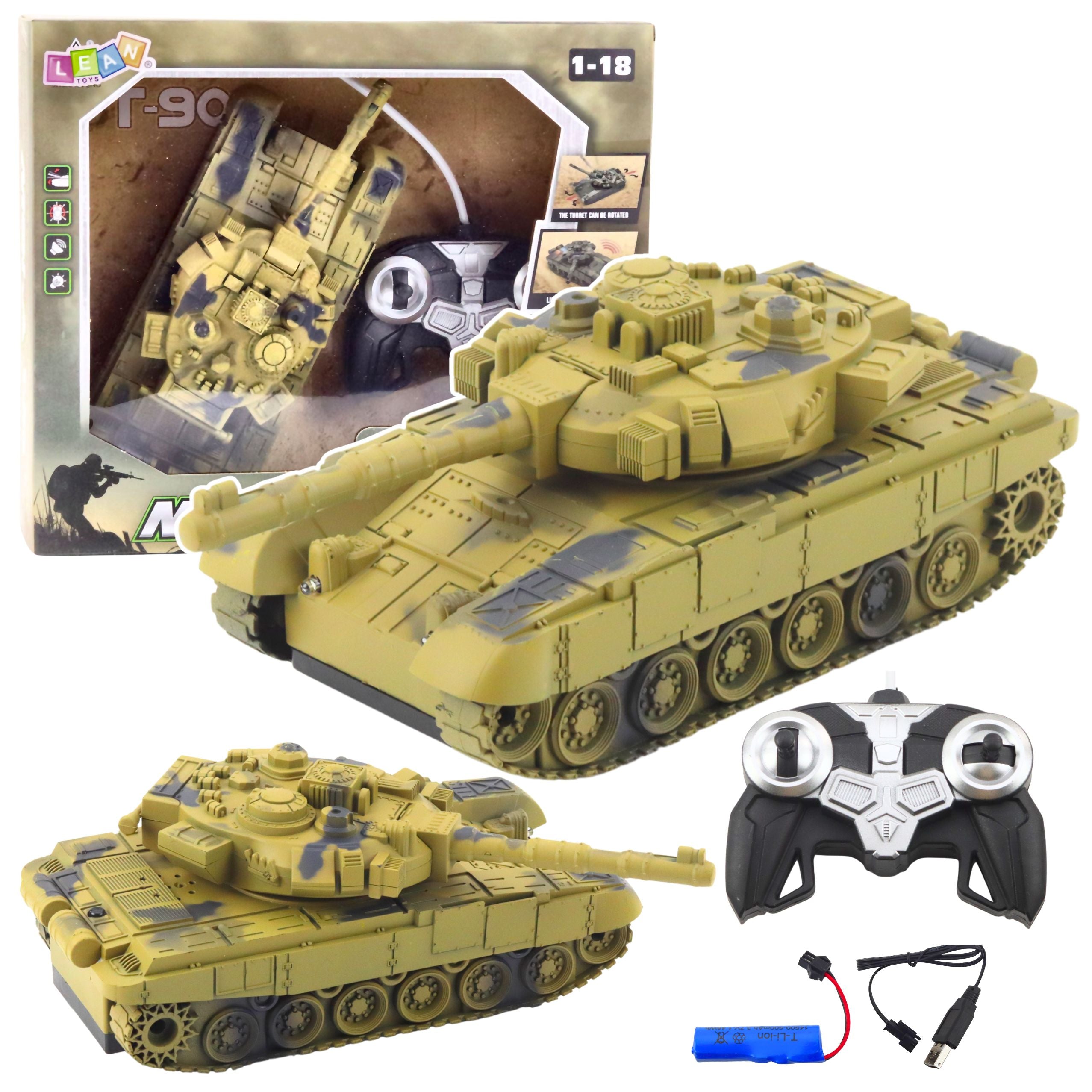 T90 Military Tank Remote Controlled Rc Lights Sounds Sand 1:18