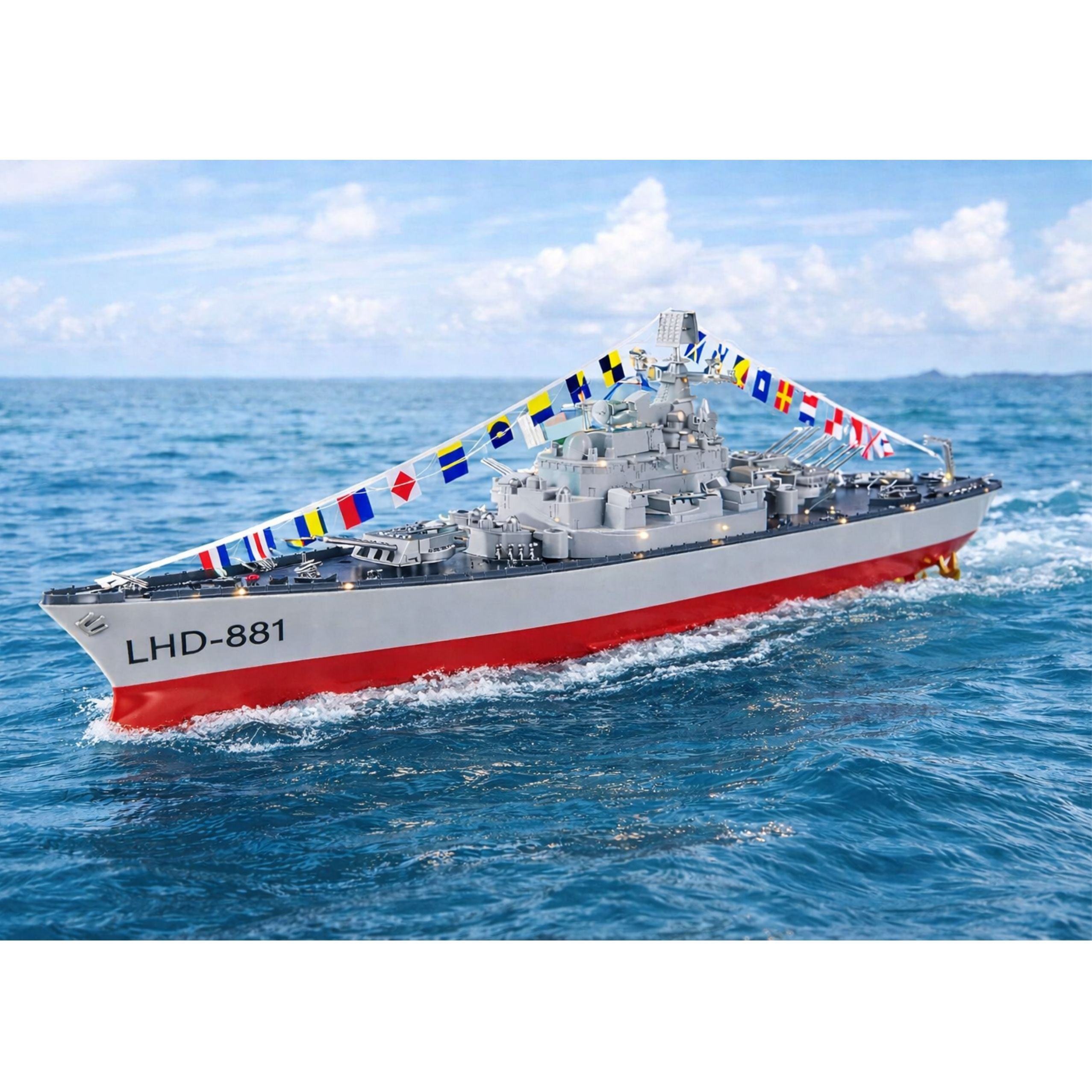 Rc Aircraft Carrier Warship Remote Controlled Led Lighting 1:390