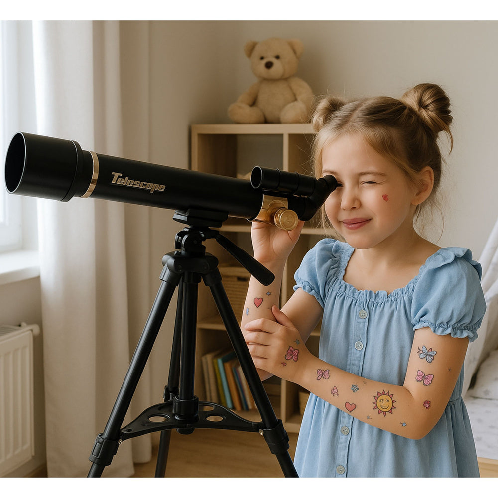 Educational Aluminum Astronomical Telescope With Tripod And Accessories 1.35 M