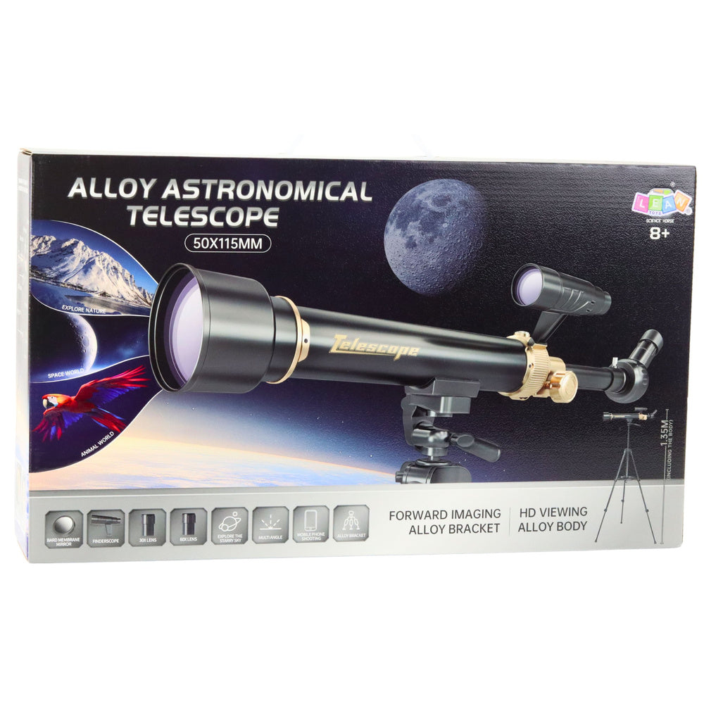 Educational Aluminum Astronomical Telescope With Tripod And Accessories 1.35 M