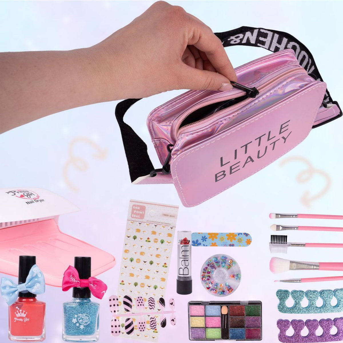 Conjunto de beleza para bolsa de cosméticos acessórios ajustáveis