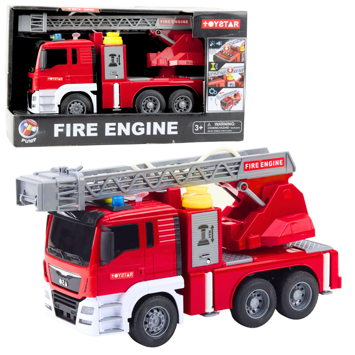 Dóiteáin Truck Le Boom Roinn Dóiteáin Tiomáint Uisce Doirteadh Soilse Fuaimeanna