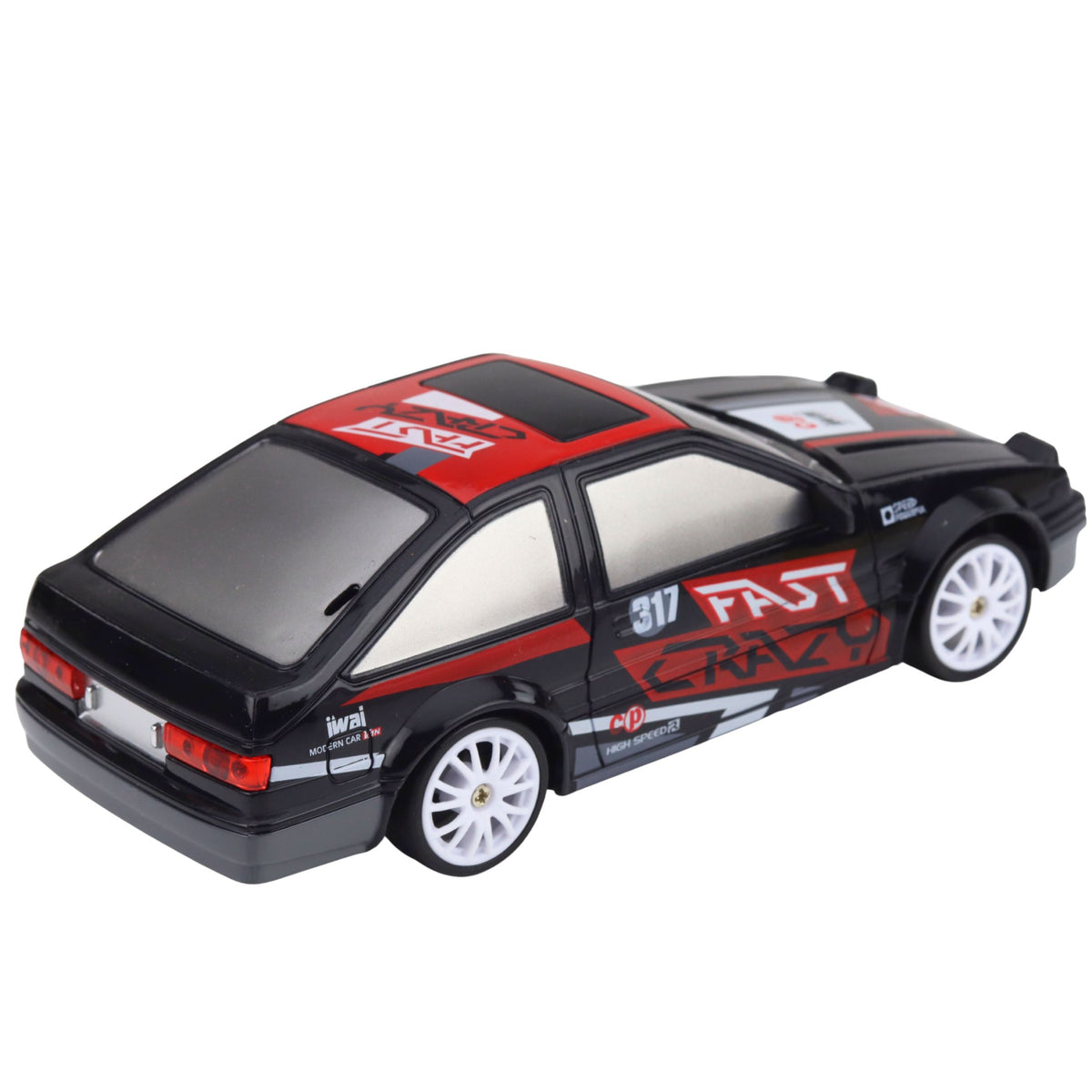 Rc Coupe Remote Control Drift Car With Interchangeable Wheels Black 1:24