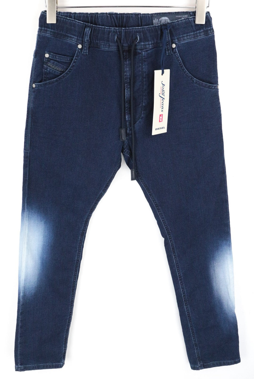 Diesel Krooley-ne 0687dmen Jeans Sweat Jogg Tapered Contrast Blue Denim