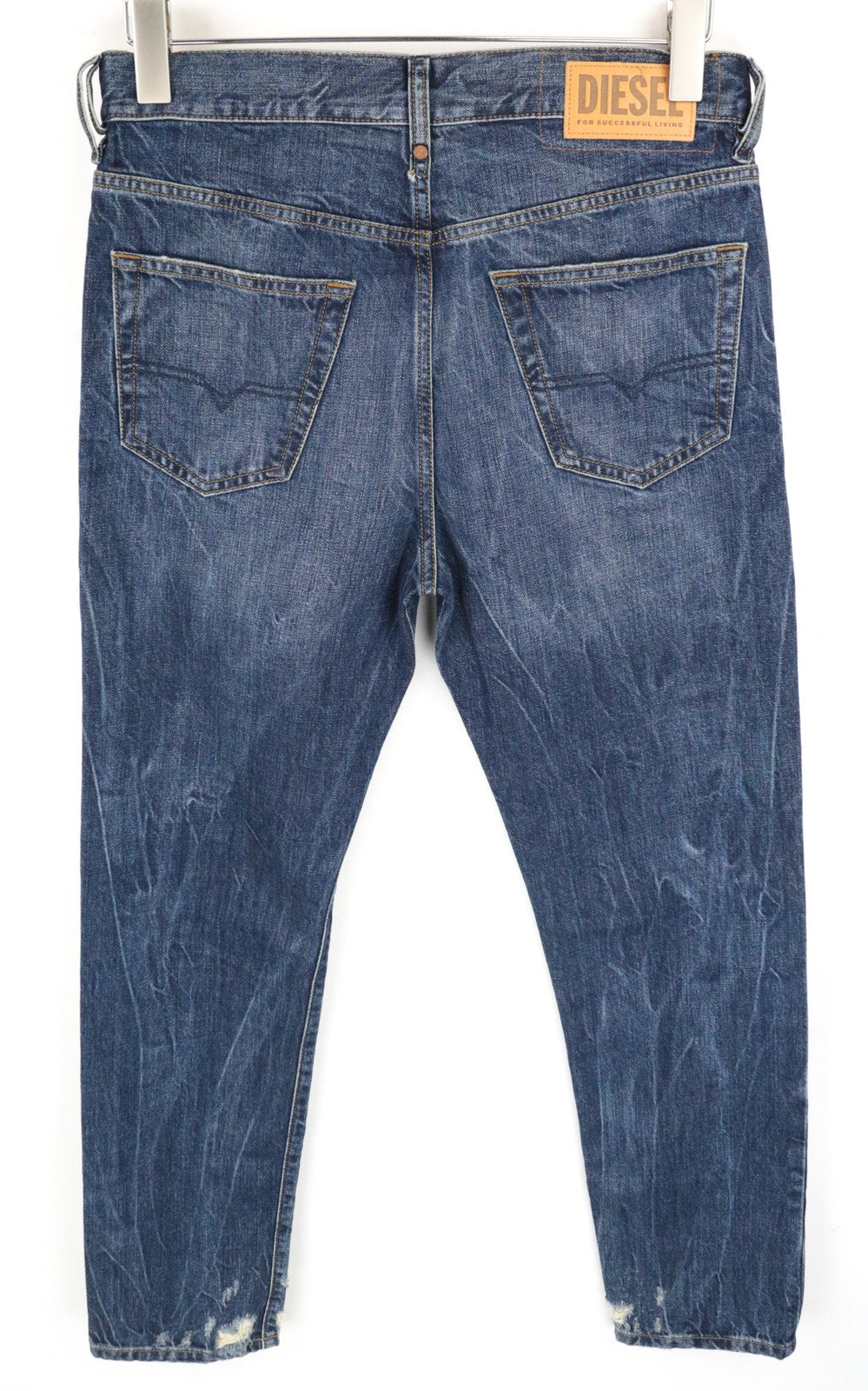 Diesel Mharky 080agmen Jeans Stone Washed Slim Skinny Distress Blue