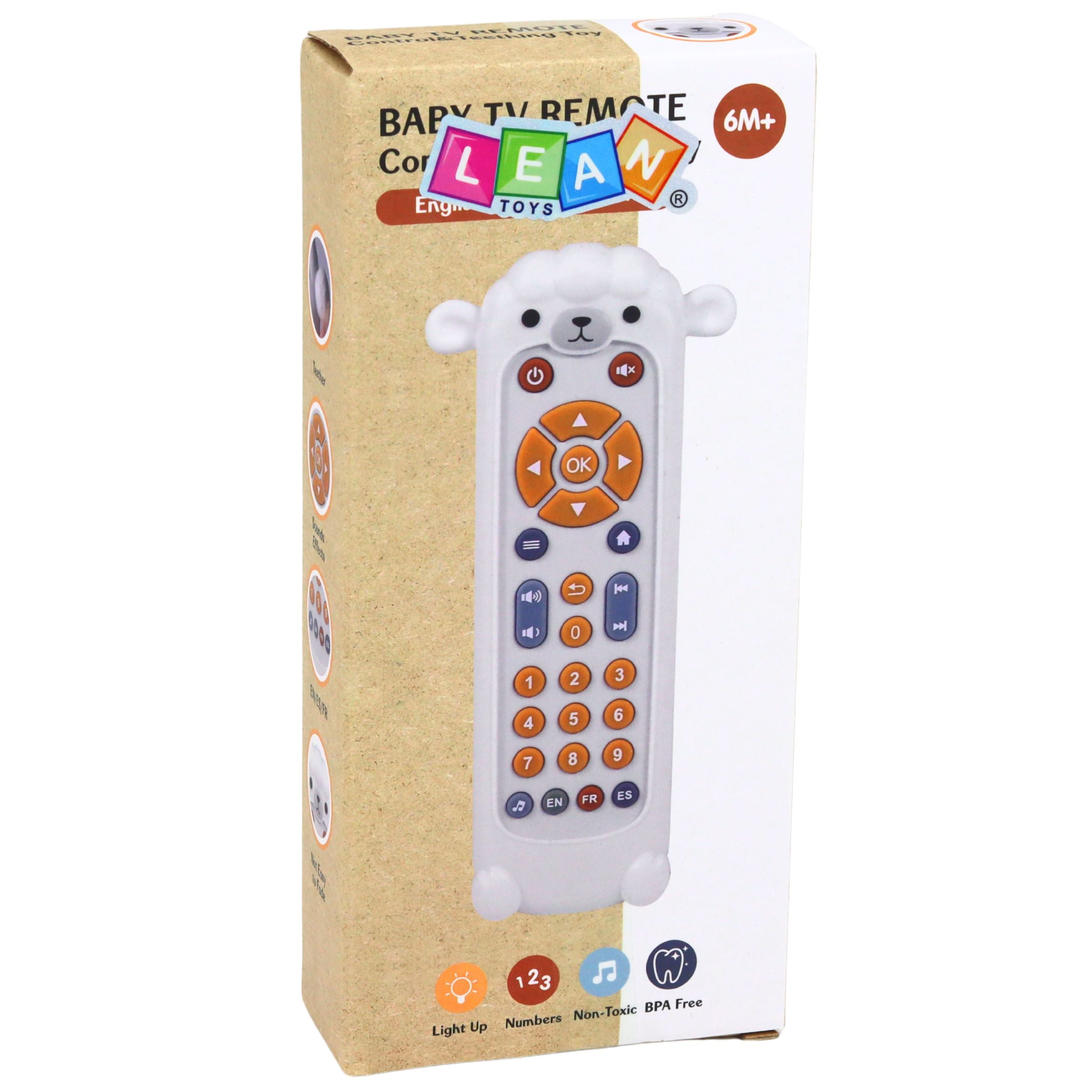Remote Control Interactive Educational Teether Lights Sounds White Sheep