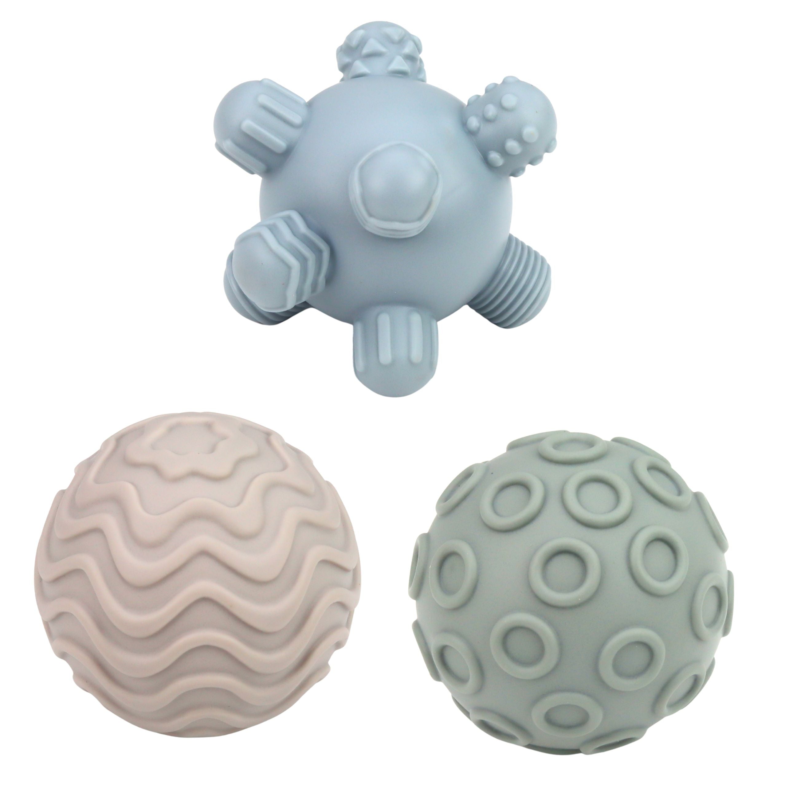 Set Of Sensory Rubber Blocks For Babies 3 In 1 Balls Tower
