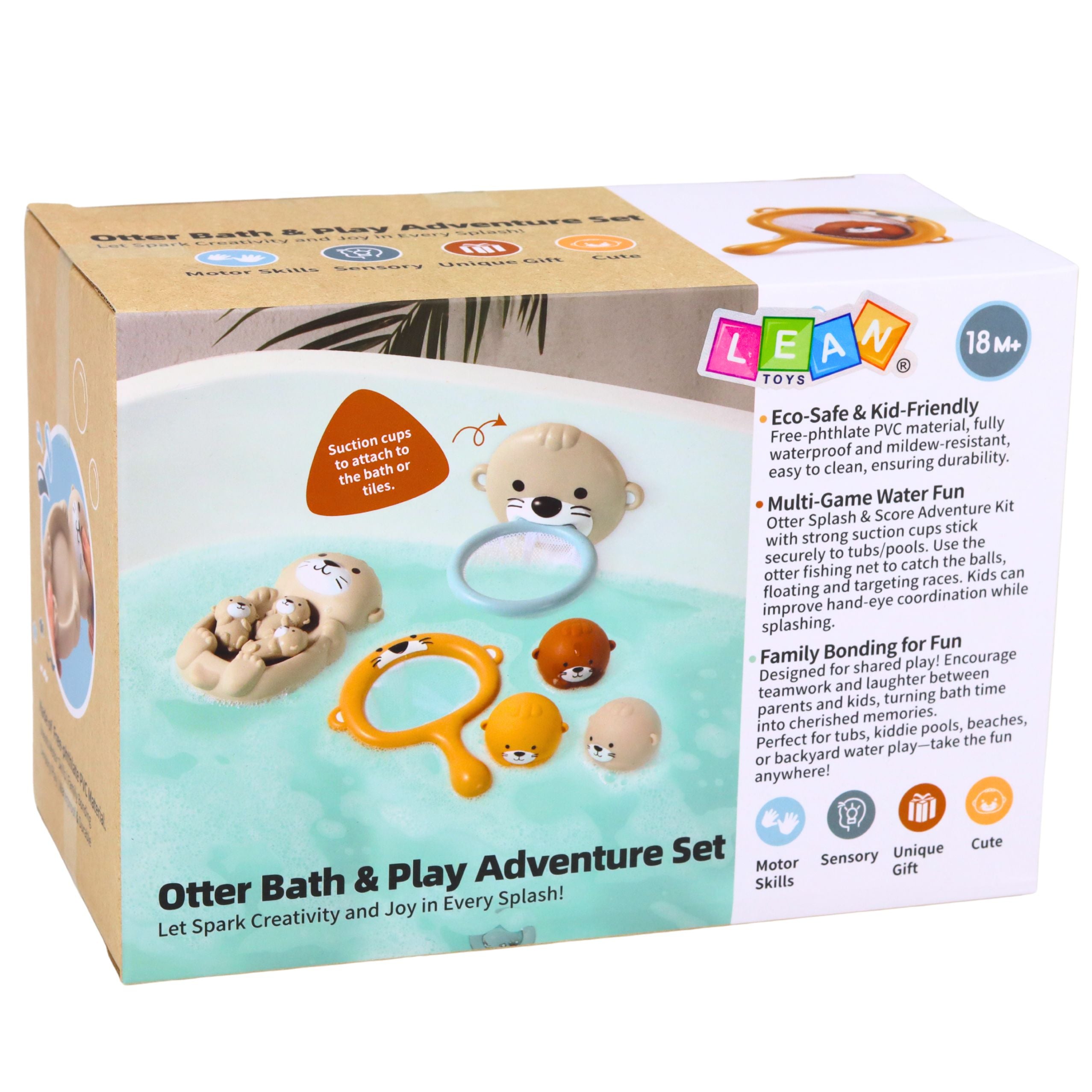 Bath Toy Set Otter Family Basket Balls 7 Pcs.