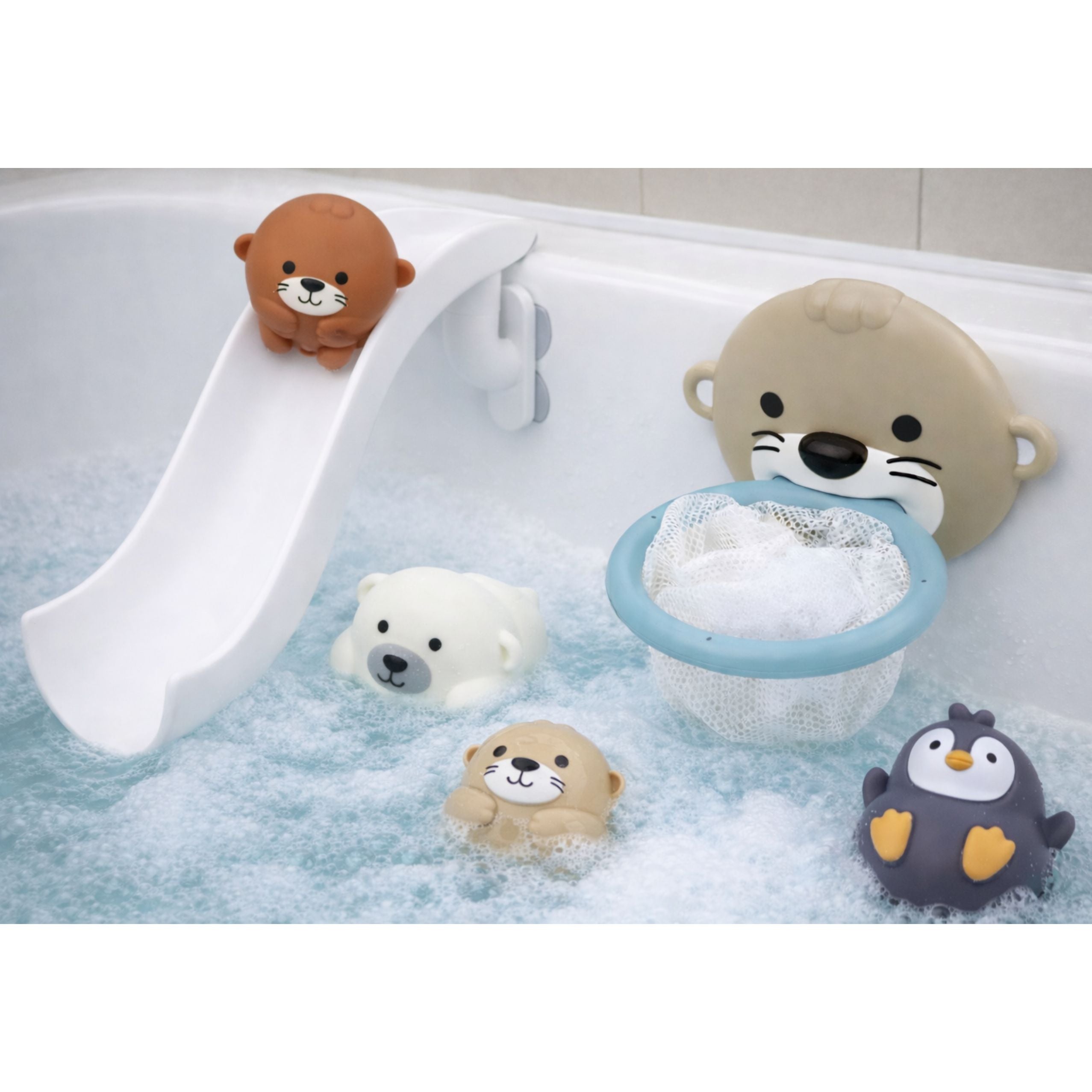 Bath Toys Otter Animals Slide Basket Strainer 10 Pcs.