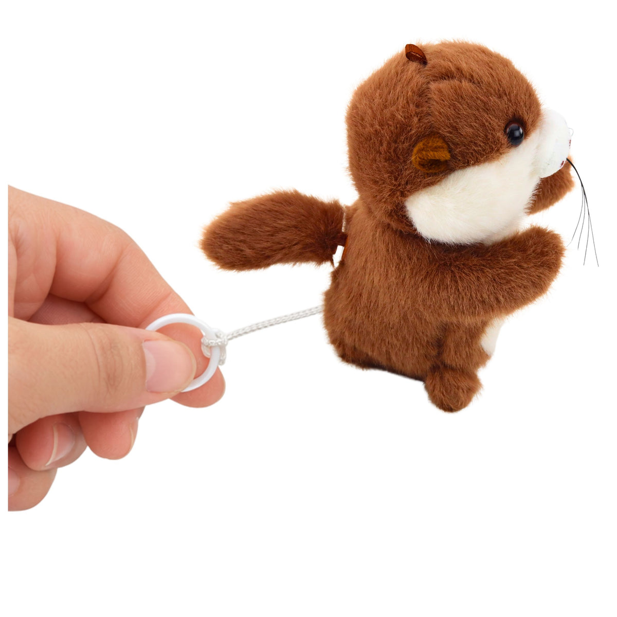 Plüschotter mit Wackelschwanz und Quietschgeräuschen Schlüsselanhänger 12,5 cm