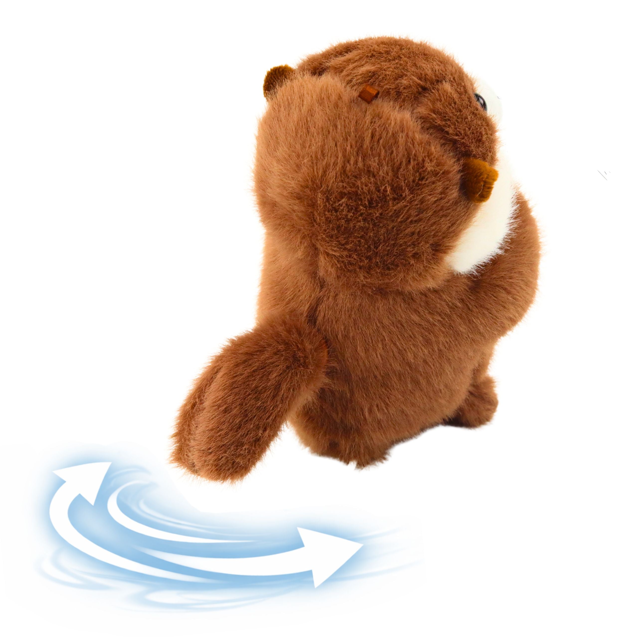 Plush Otter With Wiggle Tail And Squeak Sounds Keychain 12.5 Cm