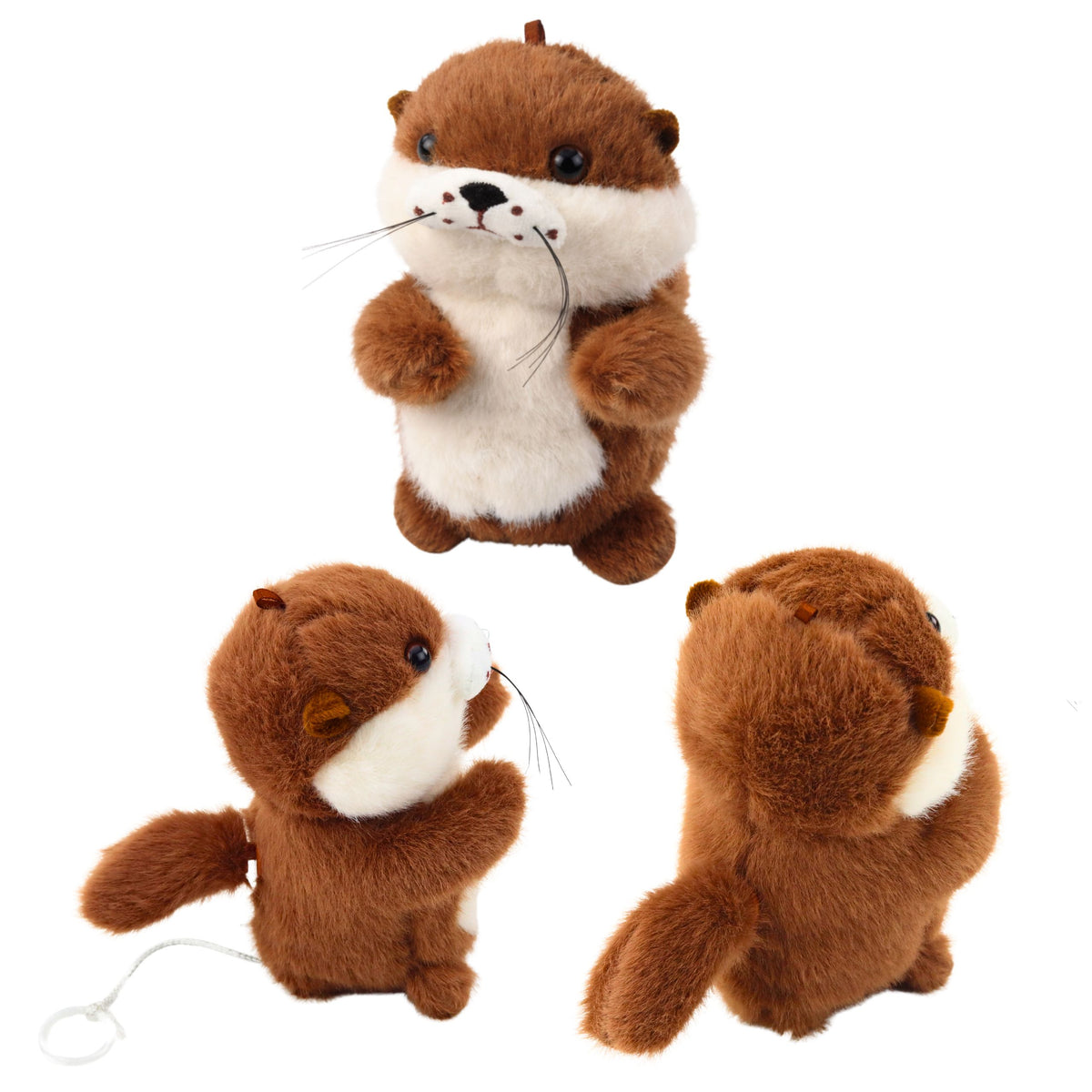 Plüschotter mit Wackelschwanz und Quietschgeräuschen Schlüsselanhänger 12,5 cm