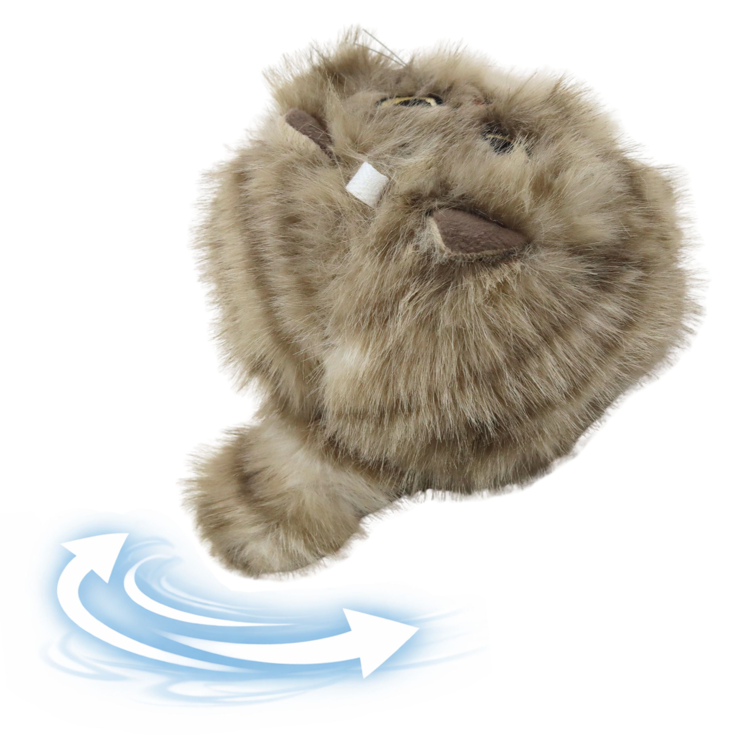 Plush Brown Kitten With Wiggle Tail Squeaking Sounds Keychain 9 Cm