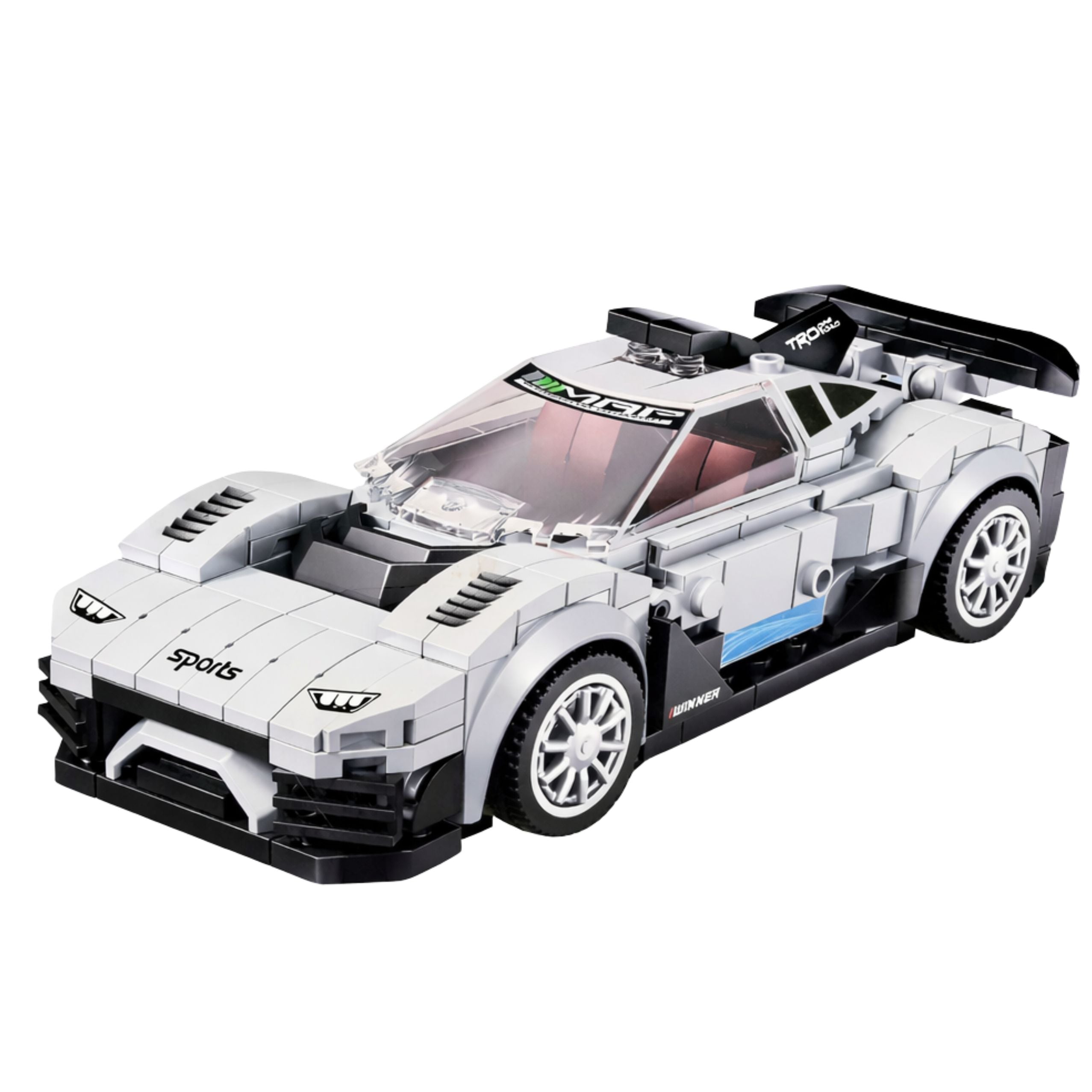 Construction Bricks Racing Car Robot 2in1 White 320 Pcs.