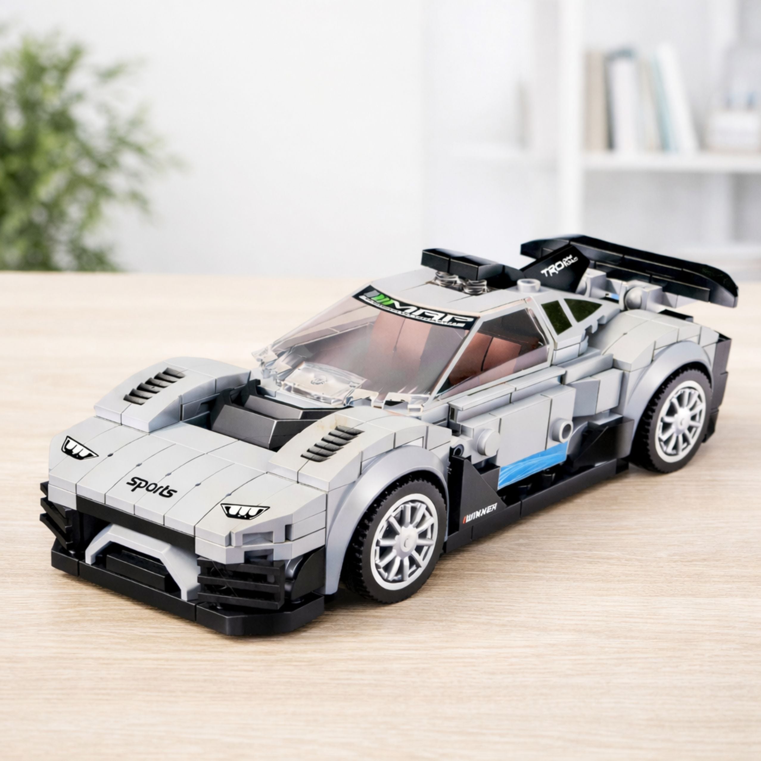 Construction Bricks Racing Car Robot 2in1 White 320 Pcs.