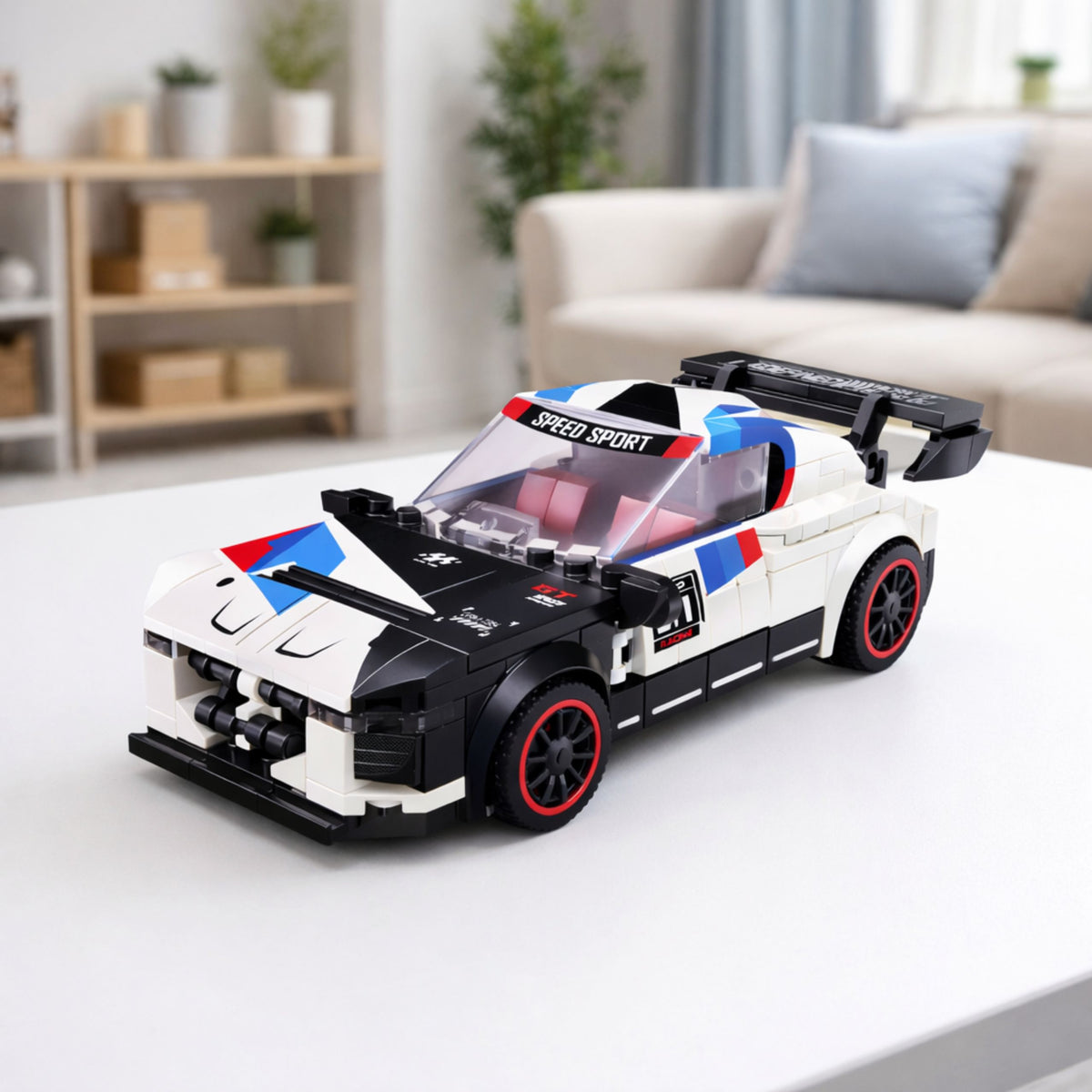 Építőtégla Sportautó Robot 2in1 Fehér 320 db.