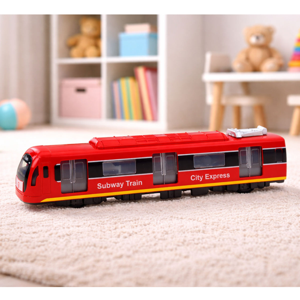 Metro Vlak City Express Otevírání dveří Světla zní červeně
