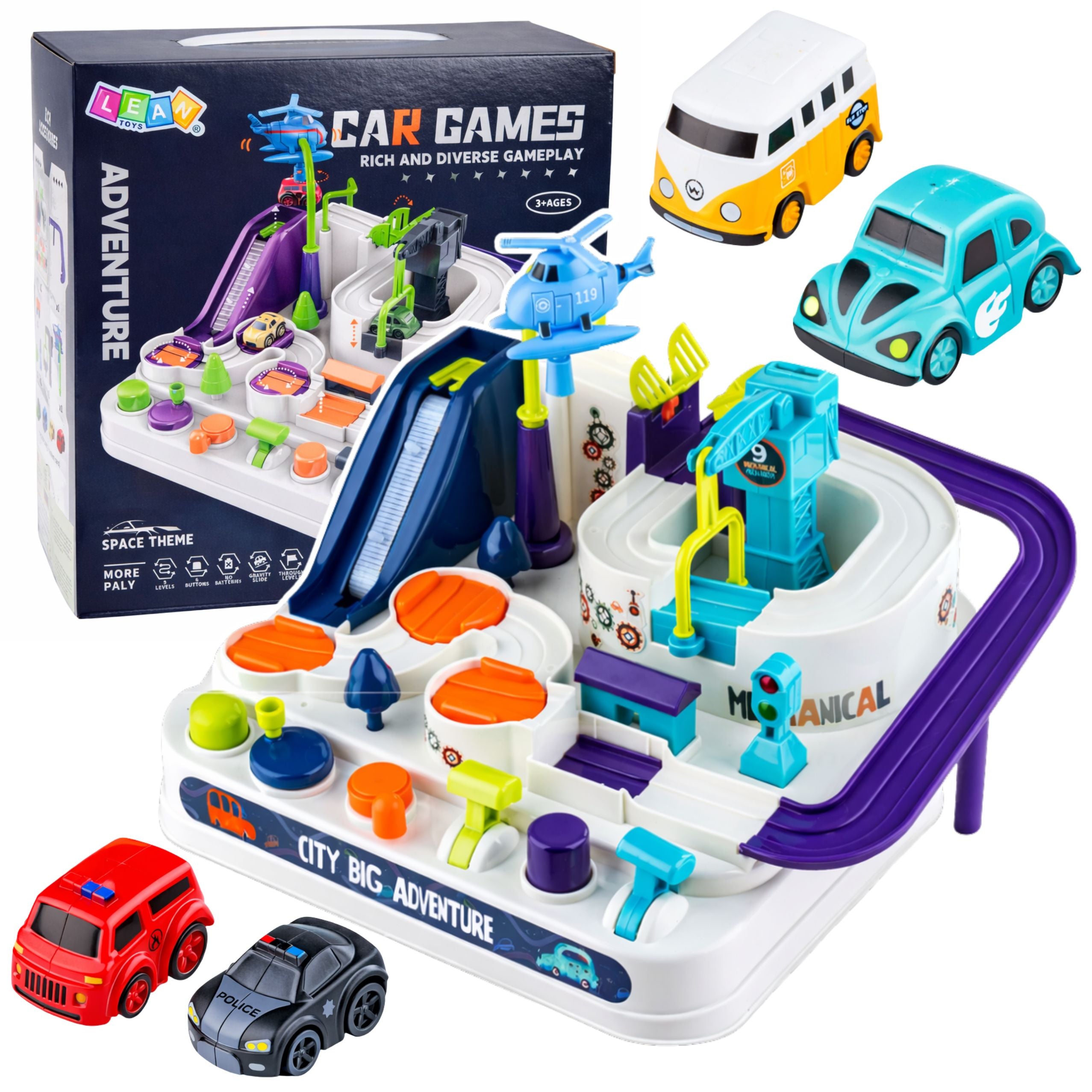 Car Obstacle Course Interactive Educational Parking Lot 4 Cars