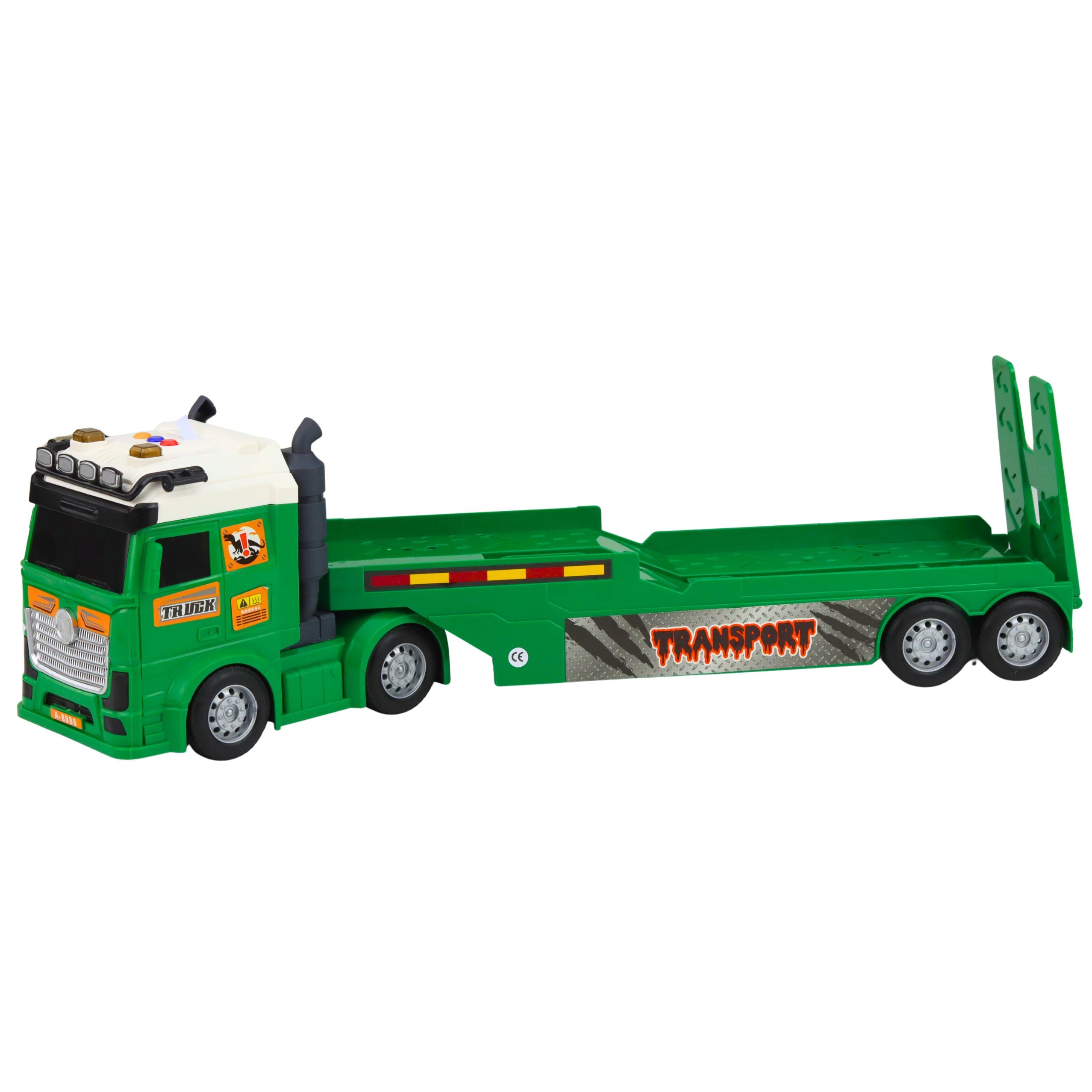 Dinosaur Transport Set: Truck Tow Truck Helicopter Lights Sound