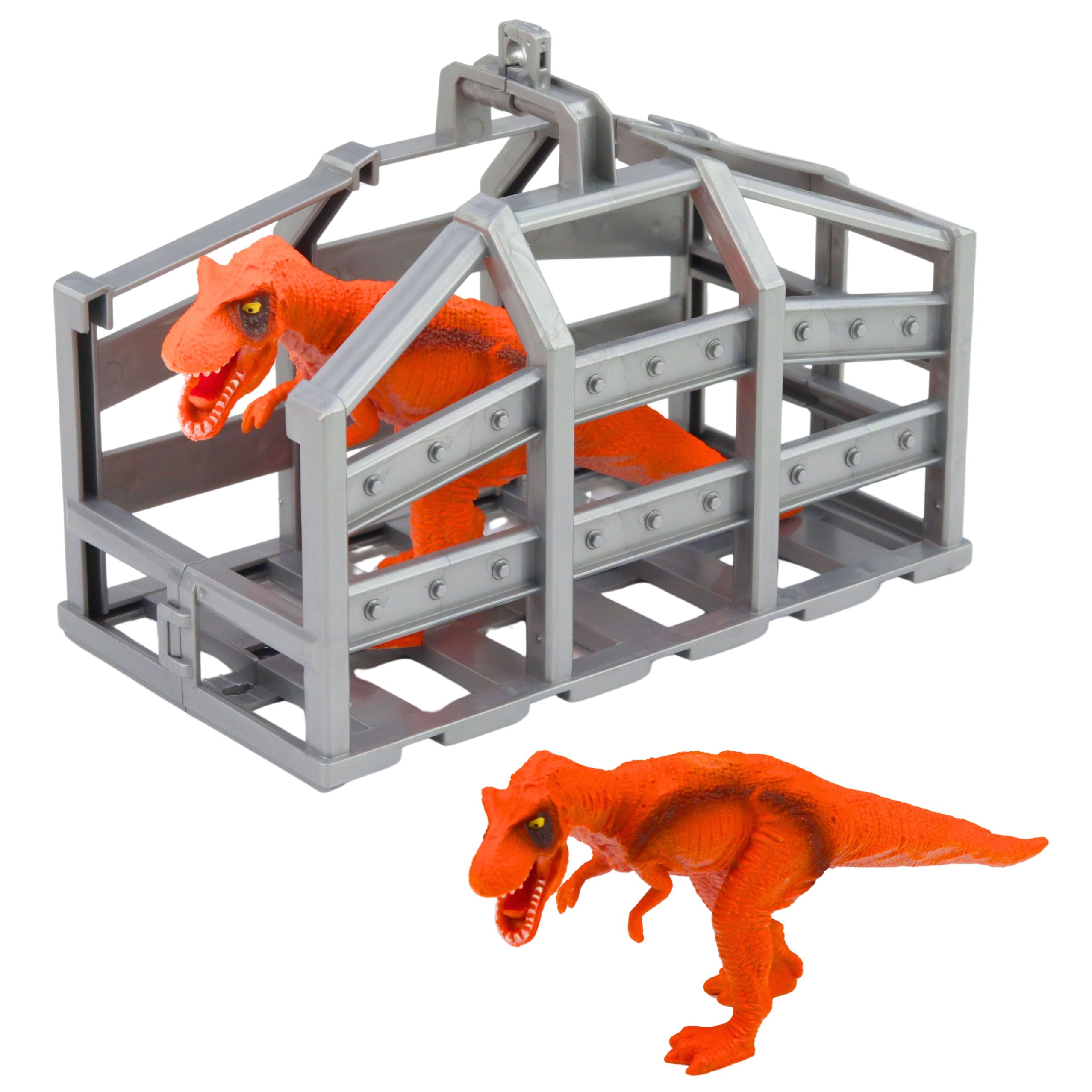 Dinosaur Transport Set: Truck Tow Truck Helicopter Lights Sound