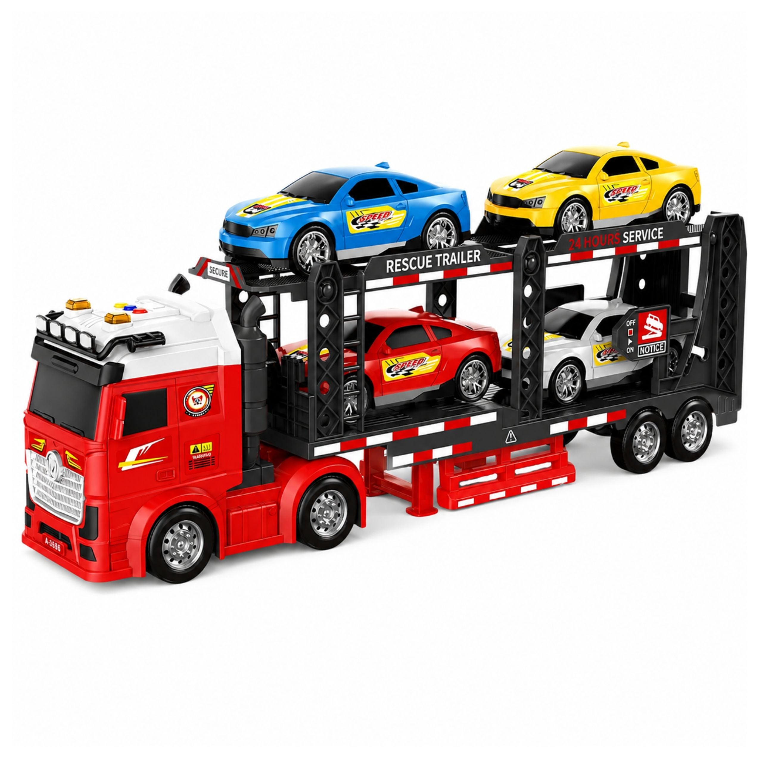 Lora Transporter Truck Barrach Le 4 Fuaimeanna Soilse Gluaisteán