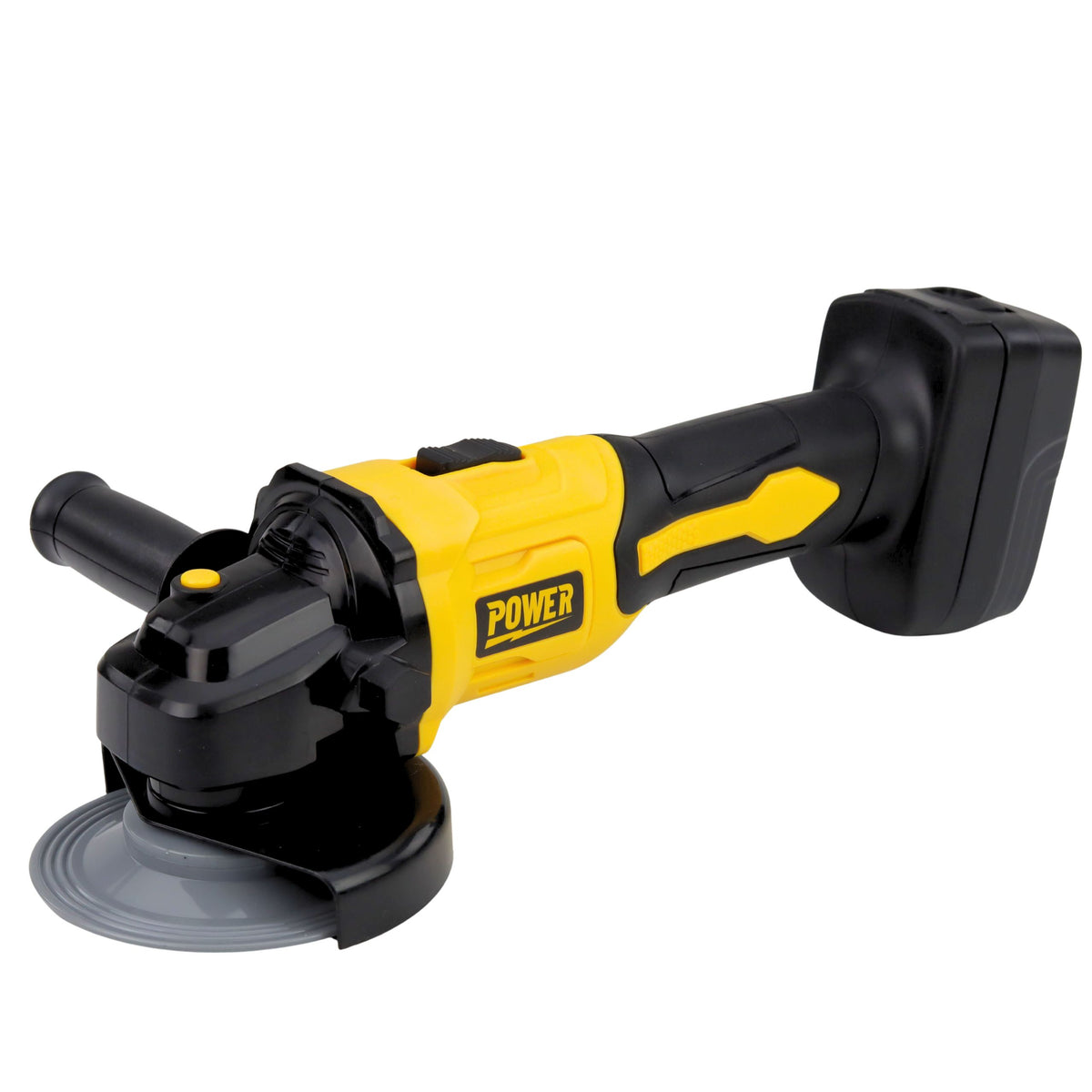Rebarbadora de brinquedo para crianças parece amarelo