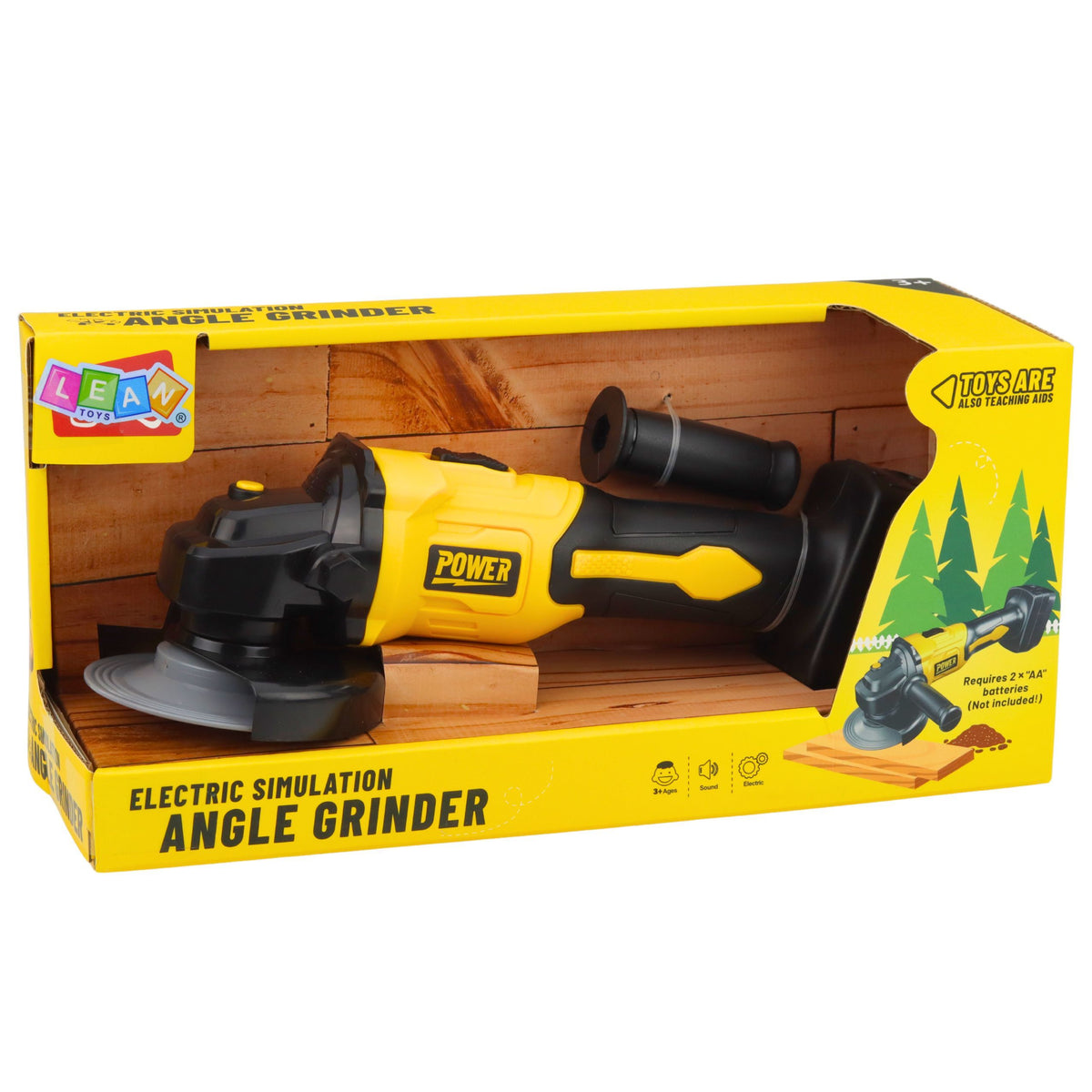 Rebarbadora de brinquedo para crianças parece amarelo