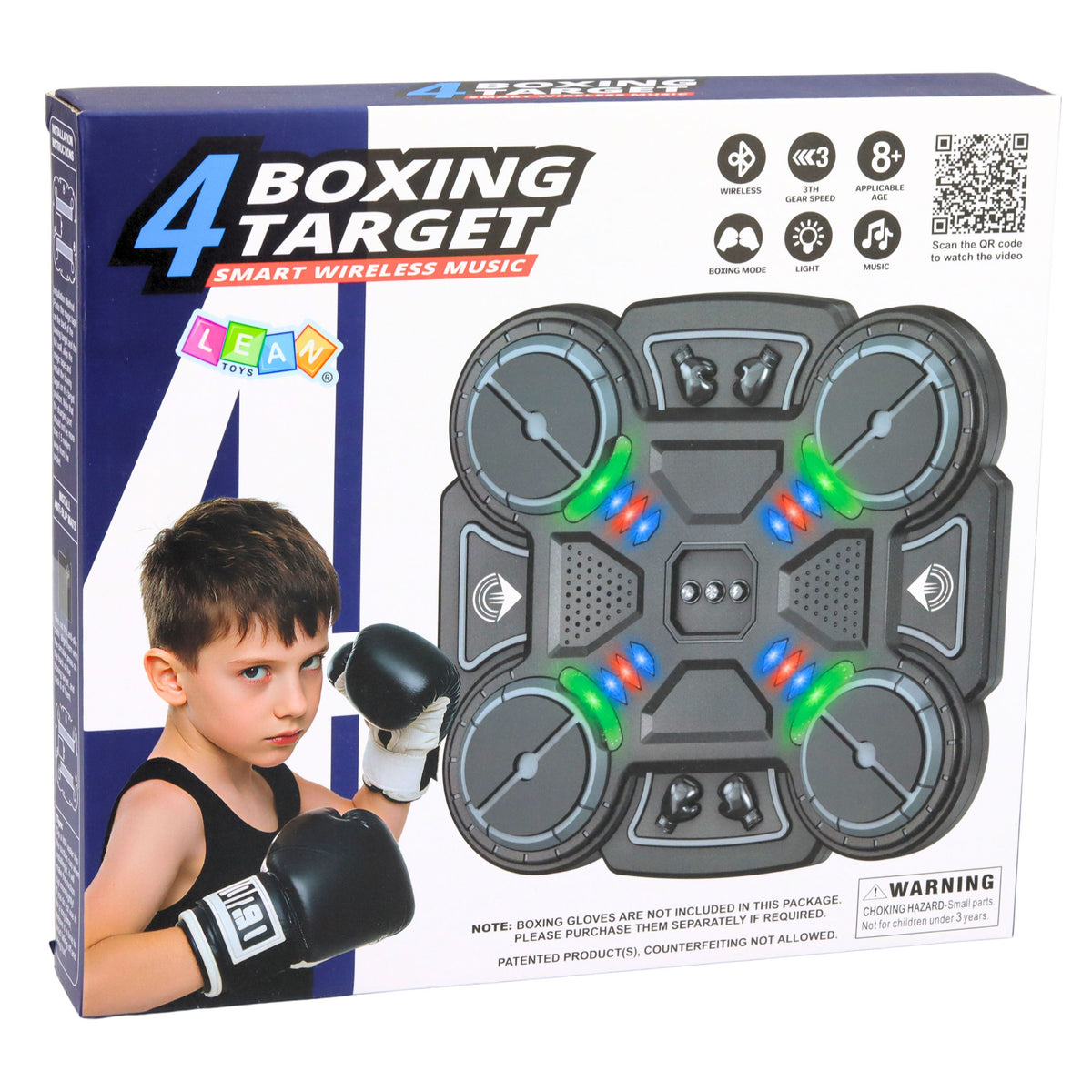 Interactive Musical Boxing Shield With Led Lights 3 Levels Black
