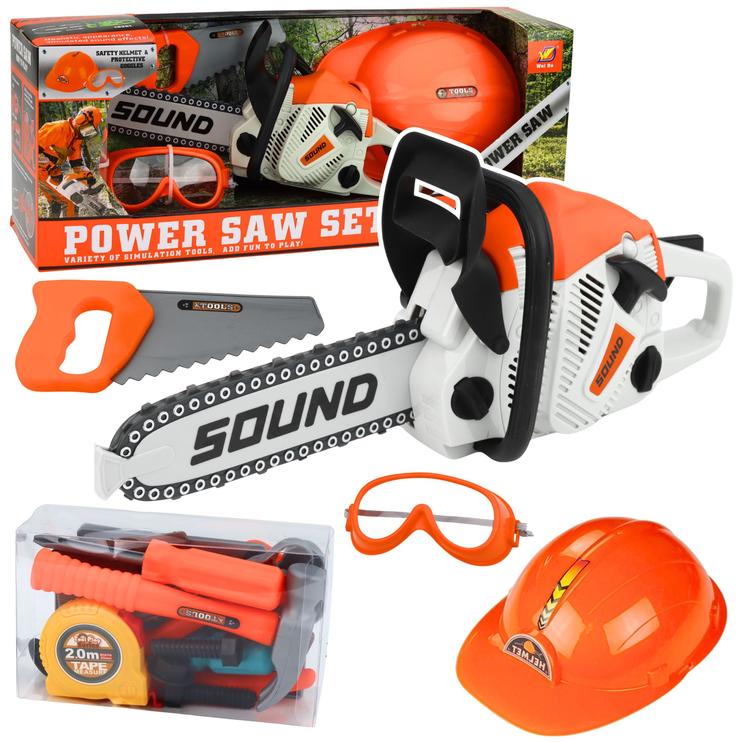 Diy Kit Chainsaw Helmet Glasses Tools Sounds