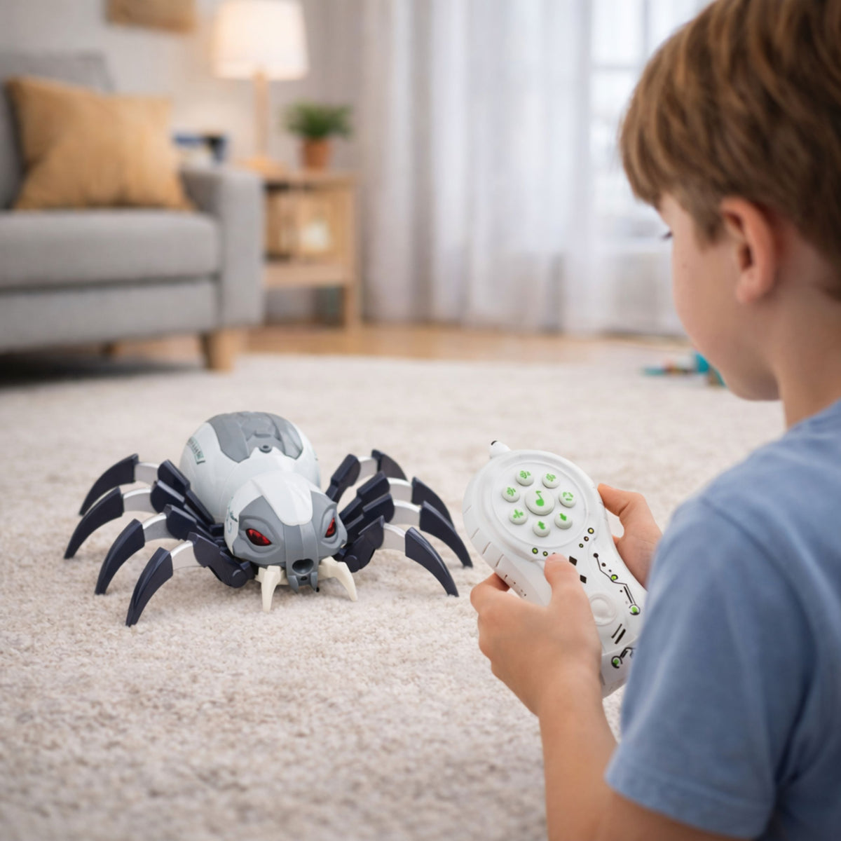 Rc Remote Controlled Spider Robot With Smoke Effect Lights Sounds