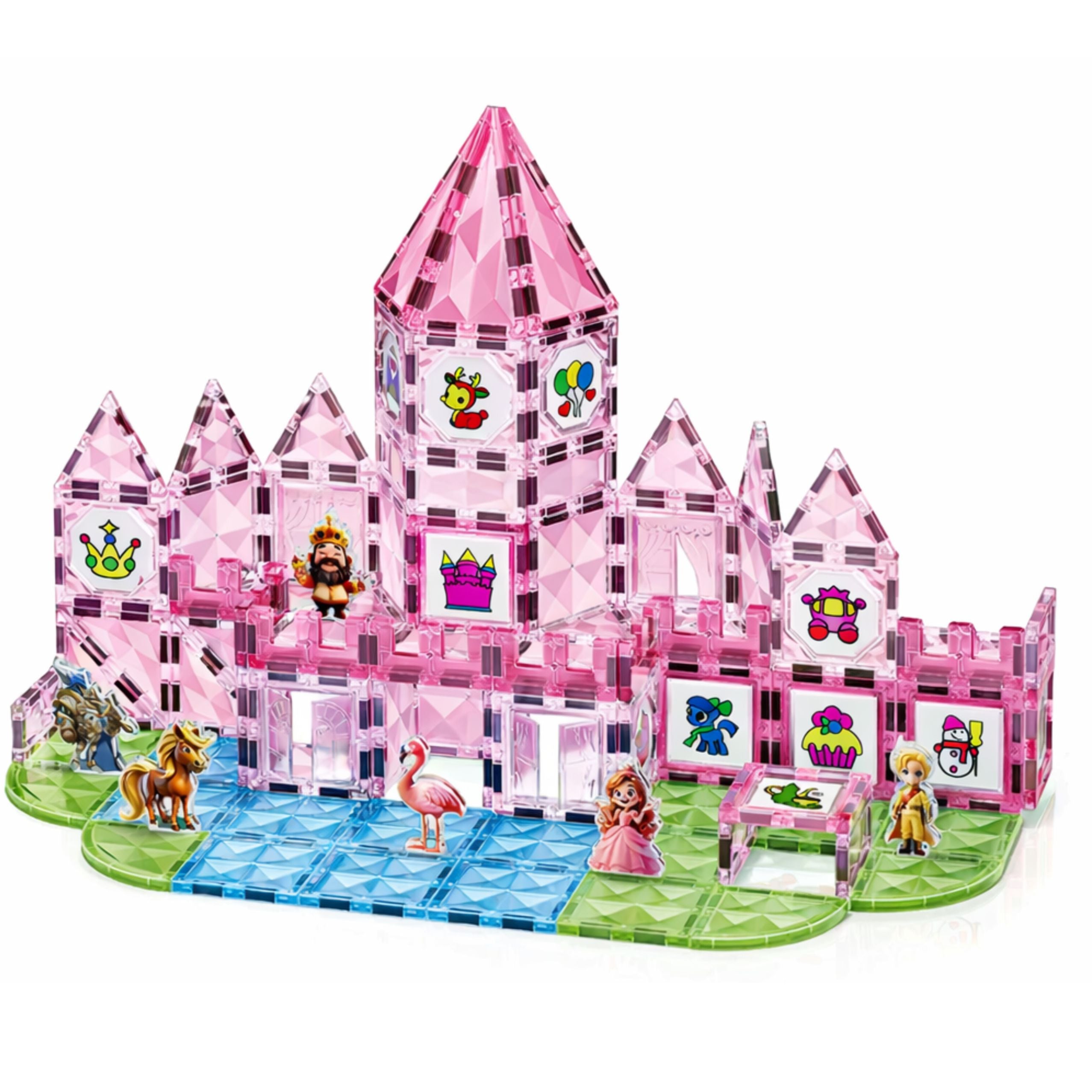 Magnetic Blocks With Figures Paints Cards For Painting Pink 142 Pcs.