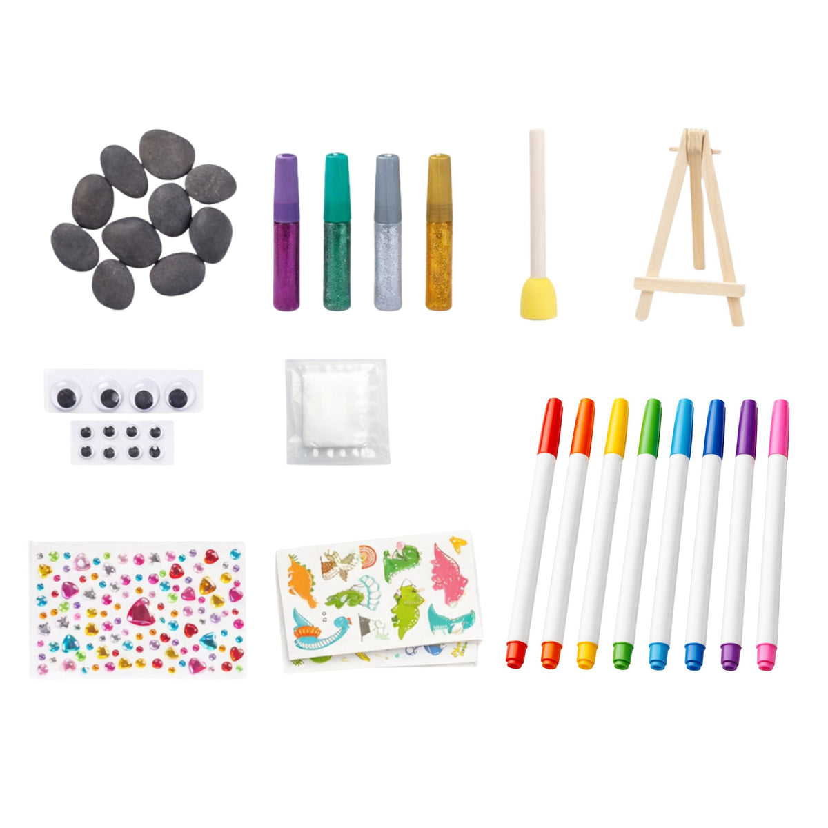 Creative Set For Painting Rocks Markers Glitter Glues