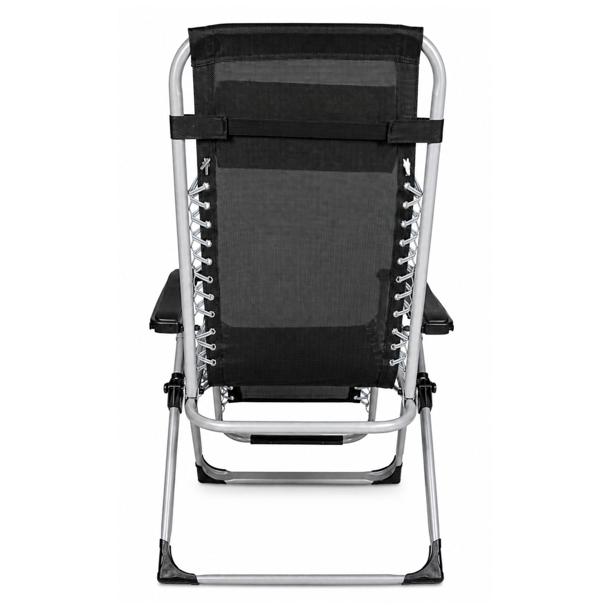 Folding Garden Beach Deckchair With Table And Headrest Steel Anthracite
