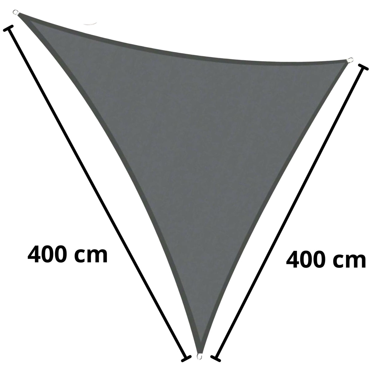 Tenda Da Sole Da Giardino Impermeabile Triangolare Grigia 400x400 Cm