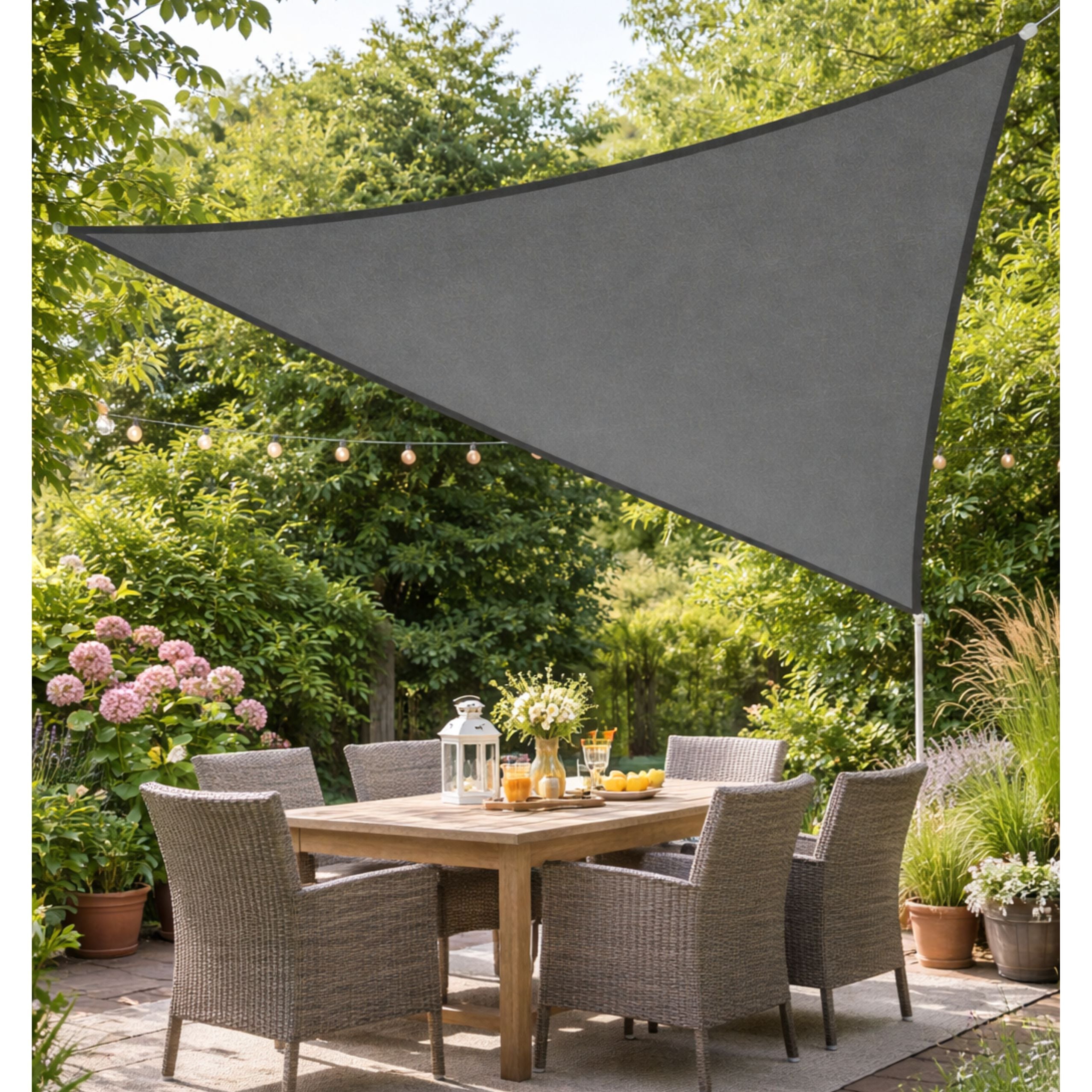 Garden Sun Sail Waterproof Triangle Gray 400x400 Cm