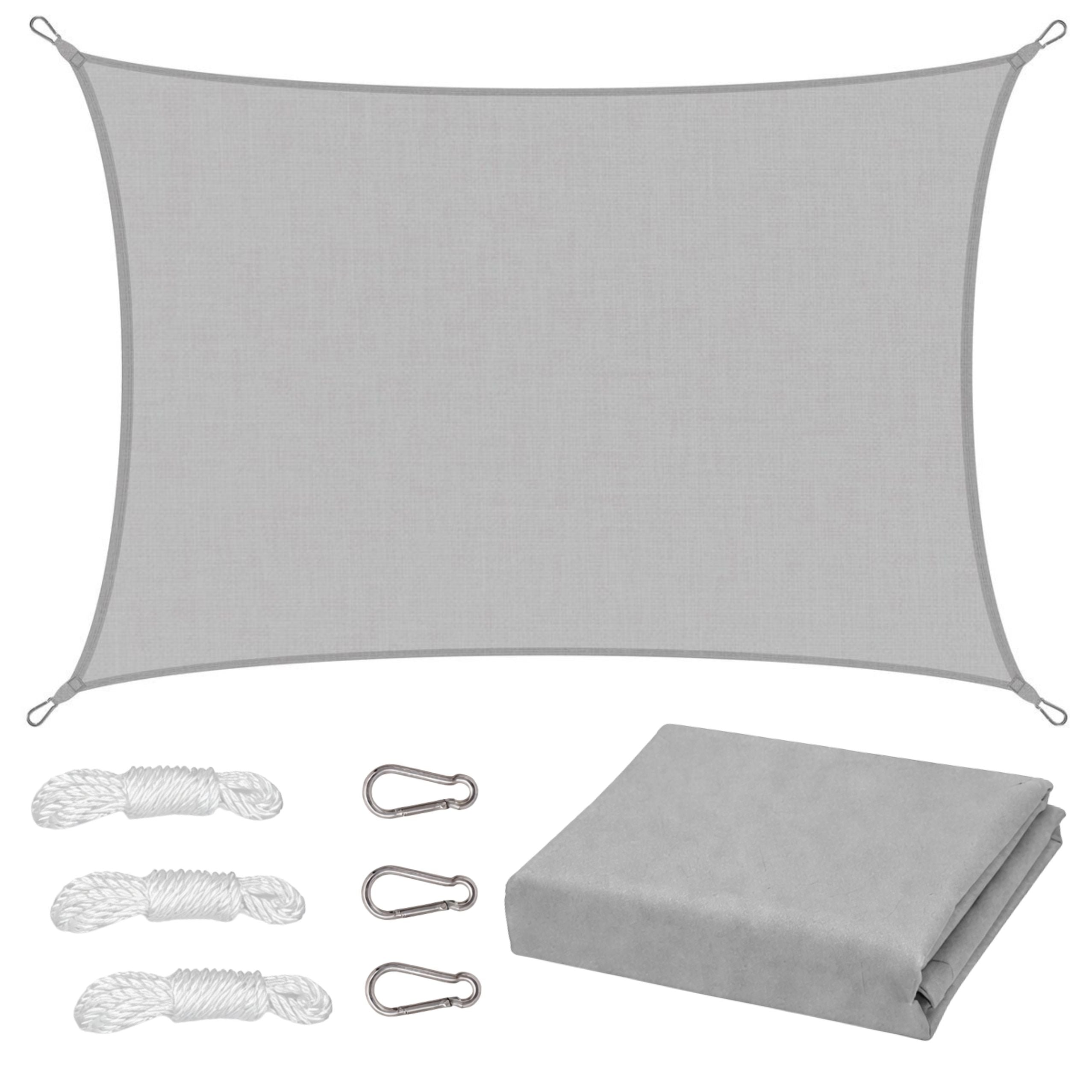 Rectangular Garden Sun Shade Sail Waterproof Gray 300x400 Cm
