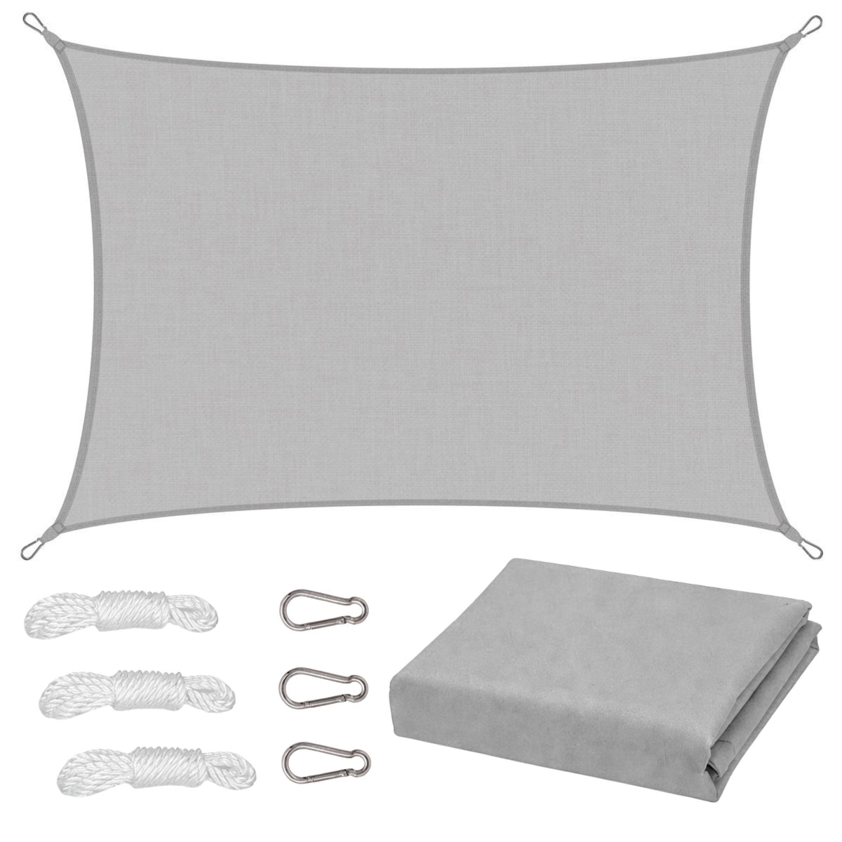 Rectangular Garden Sun Shade Sail Waterproof Gray 300x400 Cm