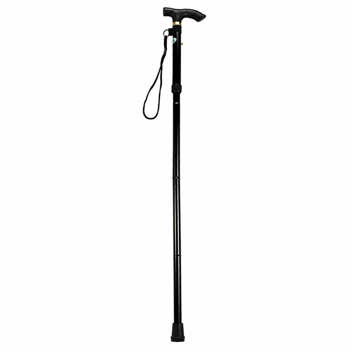 Bata Siúil Alúmanam Inchoigeartaithe Fillte Teileascópach Do Sheanóirí Dubh 85-95cm