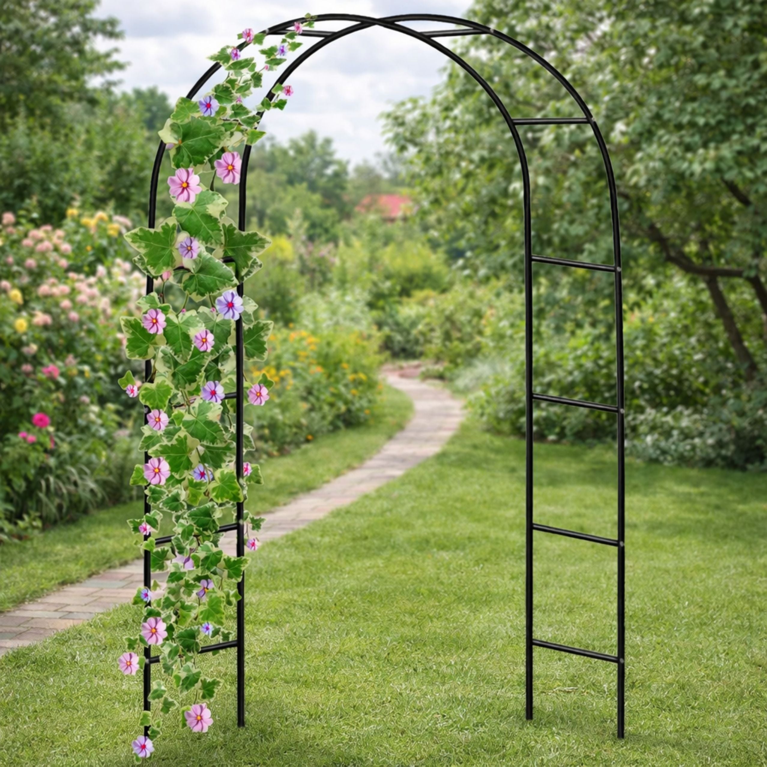 Metal Garden Pergola For Plants Support For Climbers Arch 240x140 Cm