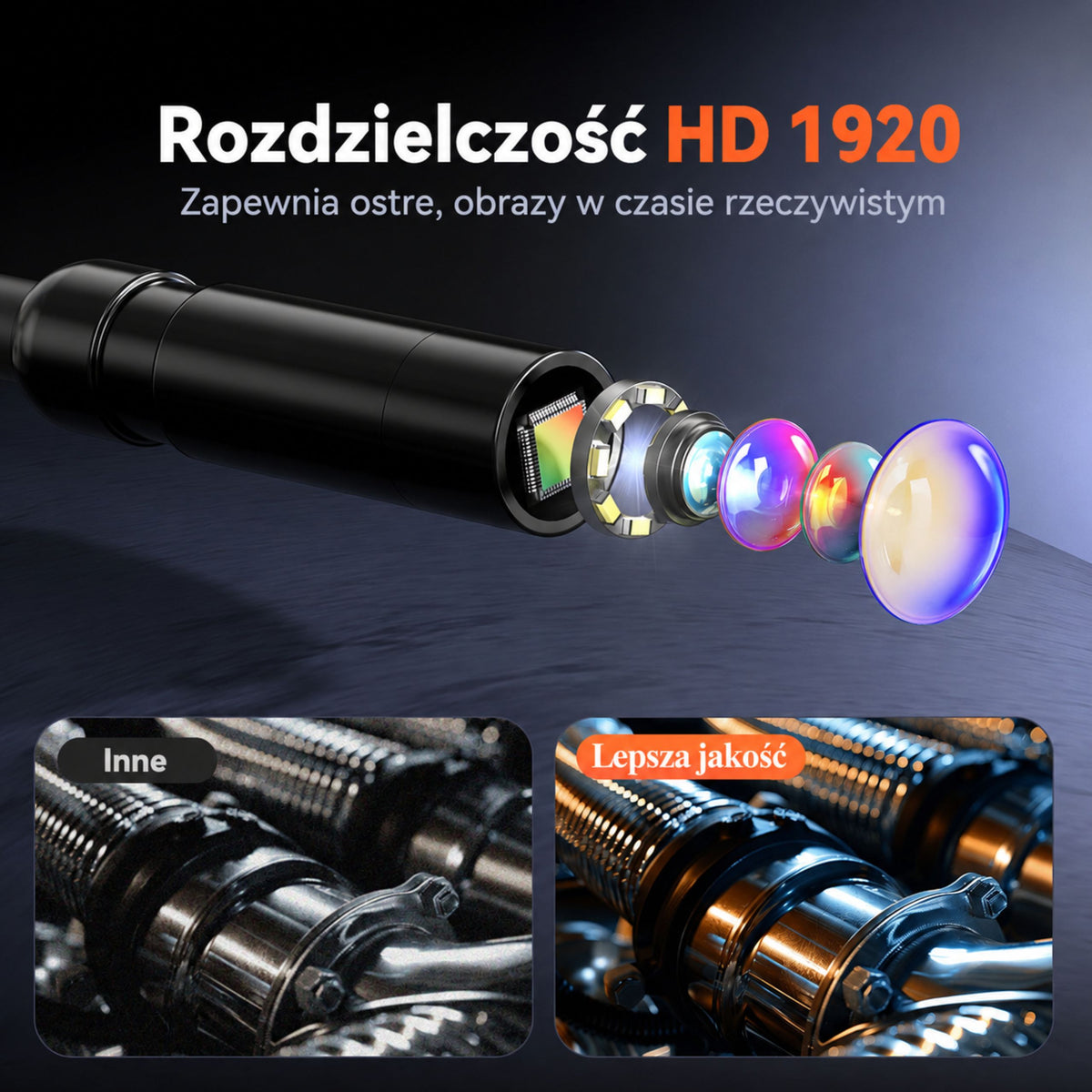 Bedrade endoscoopinspectiecamera 8 leds LCD 4,3 '' Ip67