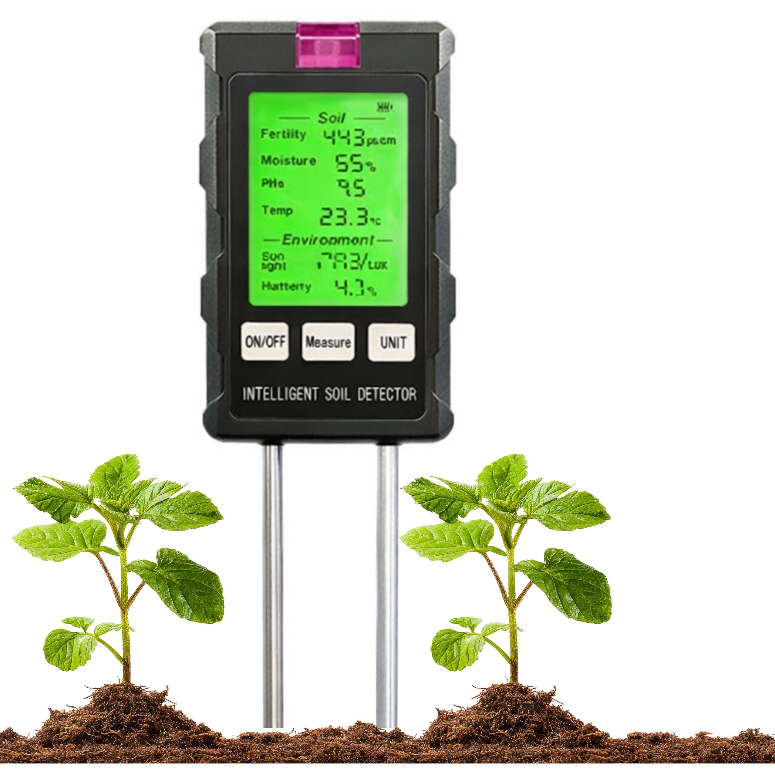 Plant Moisture Meter Soil Hygrometer 6in1 Temperature Light Ph
