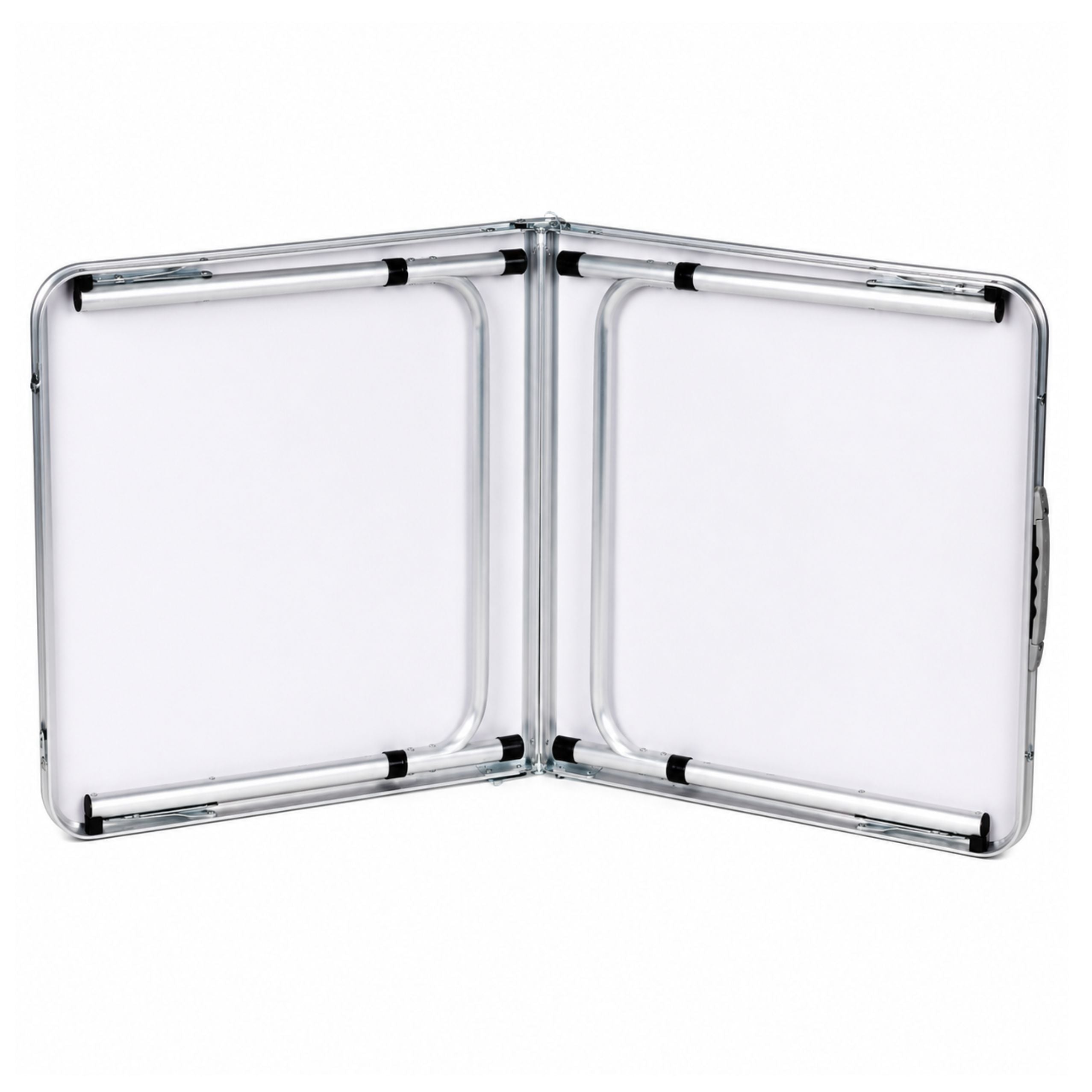Folding Camping Table Adjustable Height Suitcase White