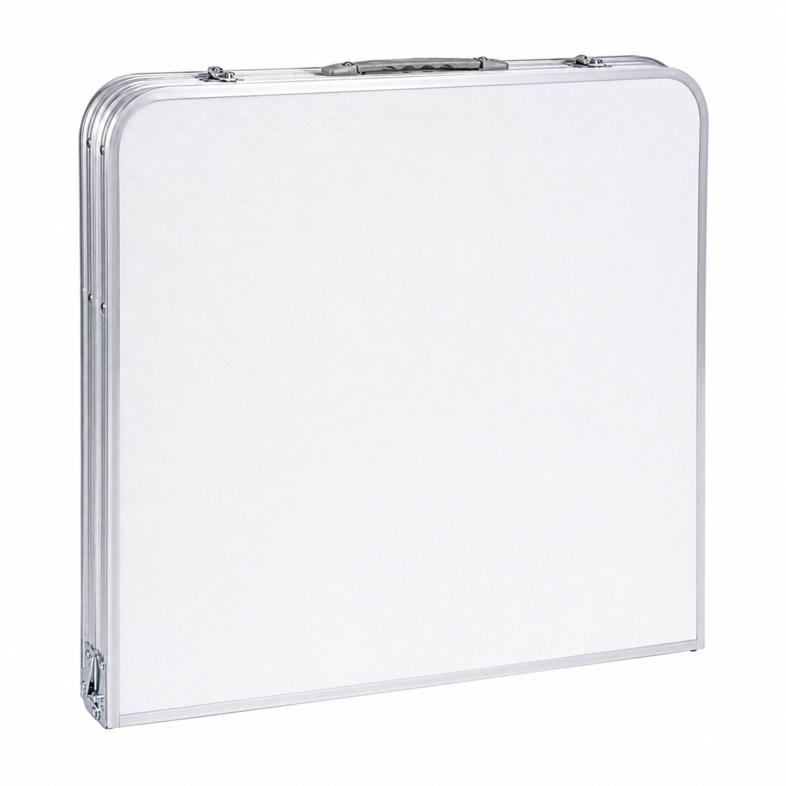 Folding Camping Table Adjustable Height Suitcase White